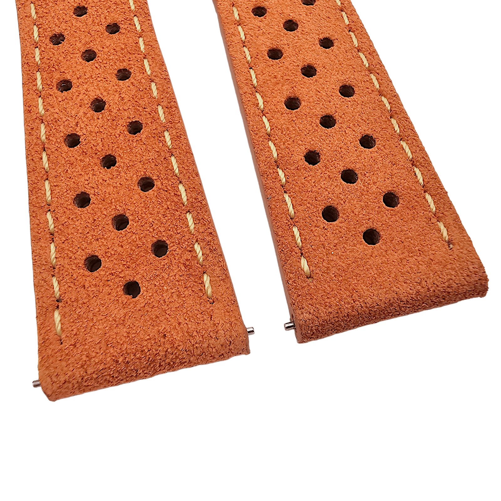 Italian Suede Leather Rally Strap Suede Terracotta Orange 20mm 22mm - Wrist Envy