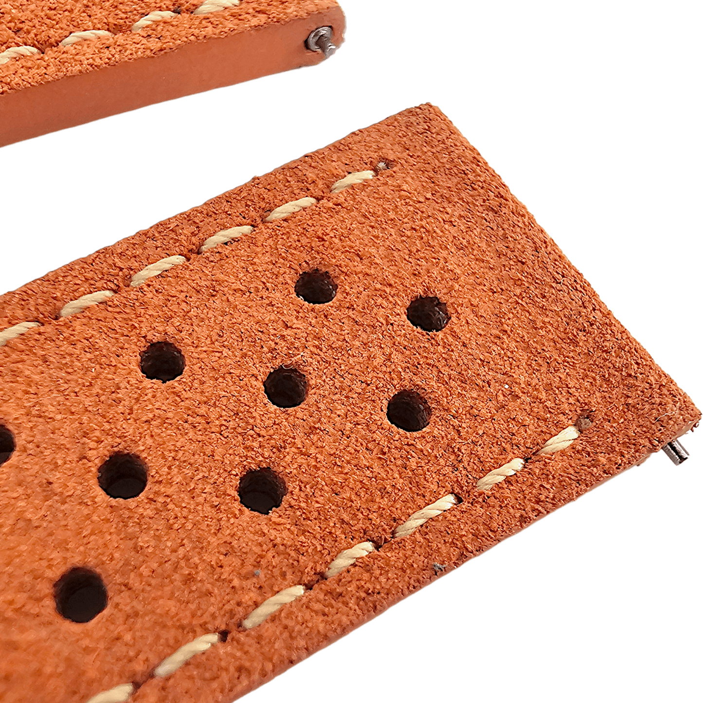 Italian Suede Leather Rally Strap Suede Terracotta Orange 20mm 22mm - Wrist Envy