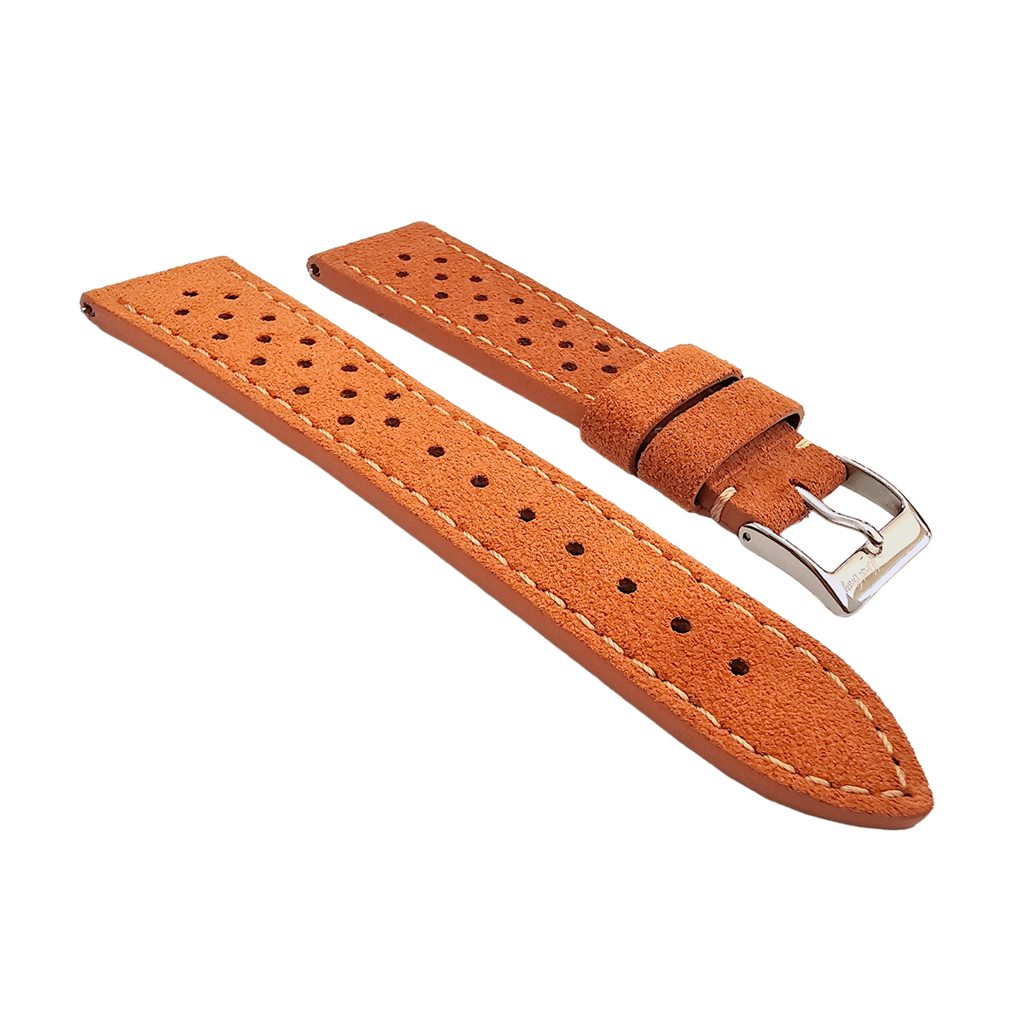 Italian Suede Leather Rally Strap Suede Terracotta Orange 20mm 22mm - Wrist Envy