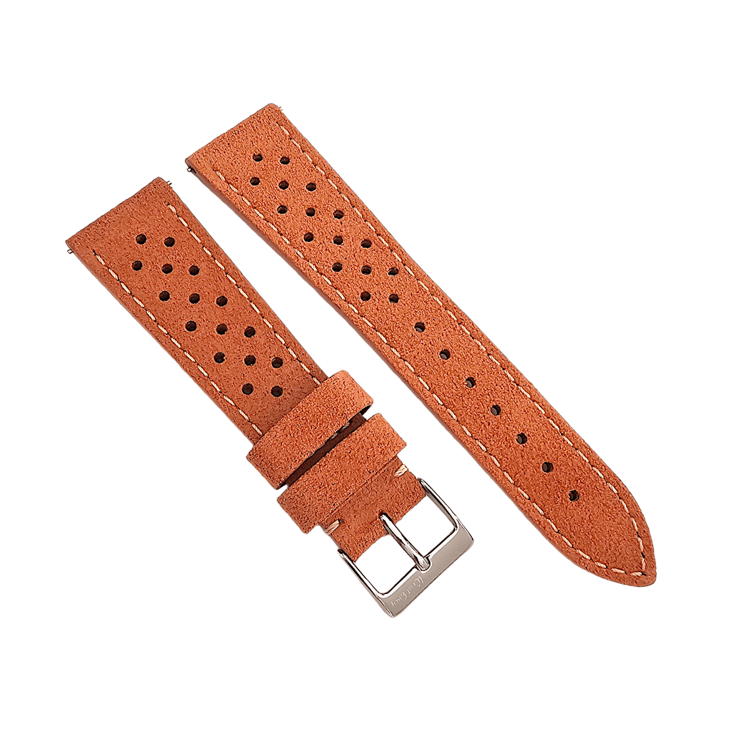 Italian Suede Leather Rally Strap Suede Terracotta Orange 20mm 22mm - Wrist Envy
