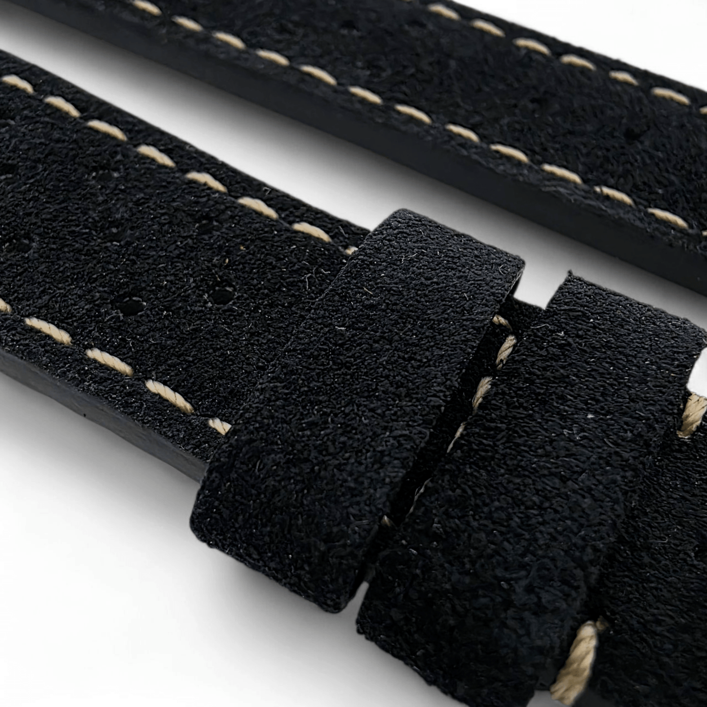 Italian Suede Rally Watch Strap 20mm 22mm Black - Wrist Envy