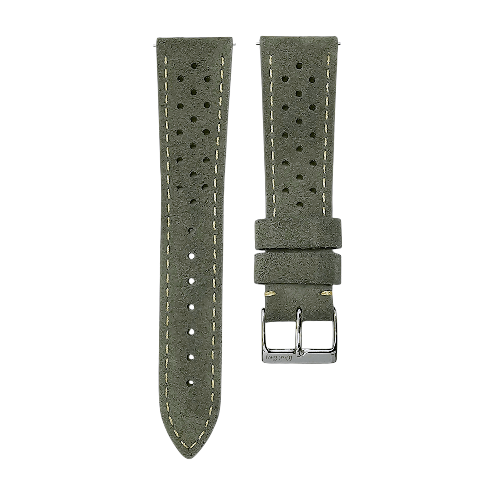 Italian Suede Rally Watch Strap 20mm 22mm Mens Olive Green - Wrist Envy