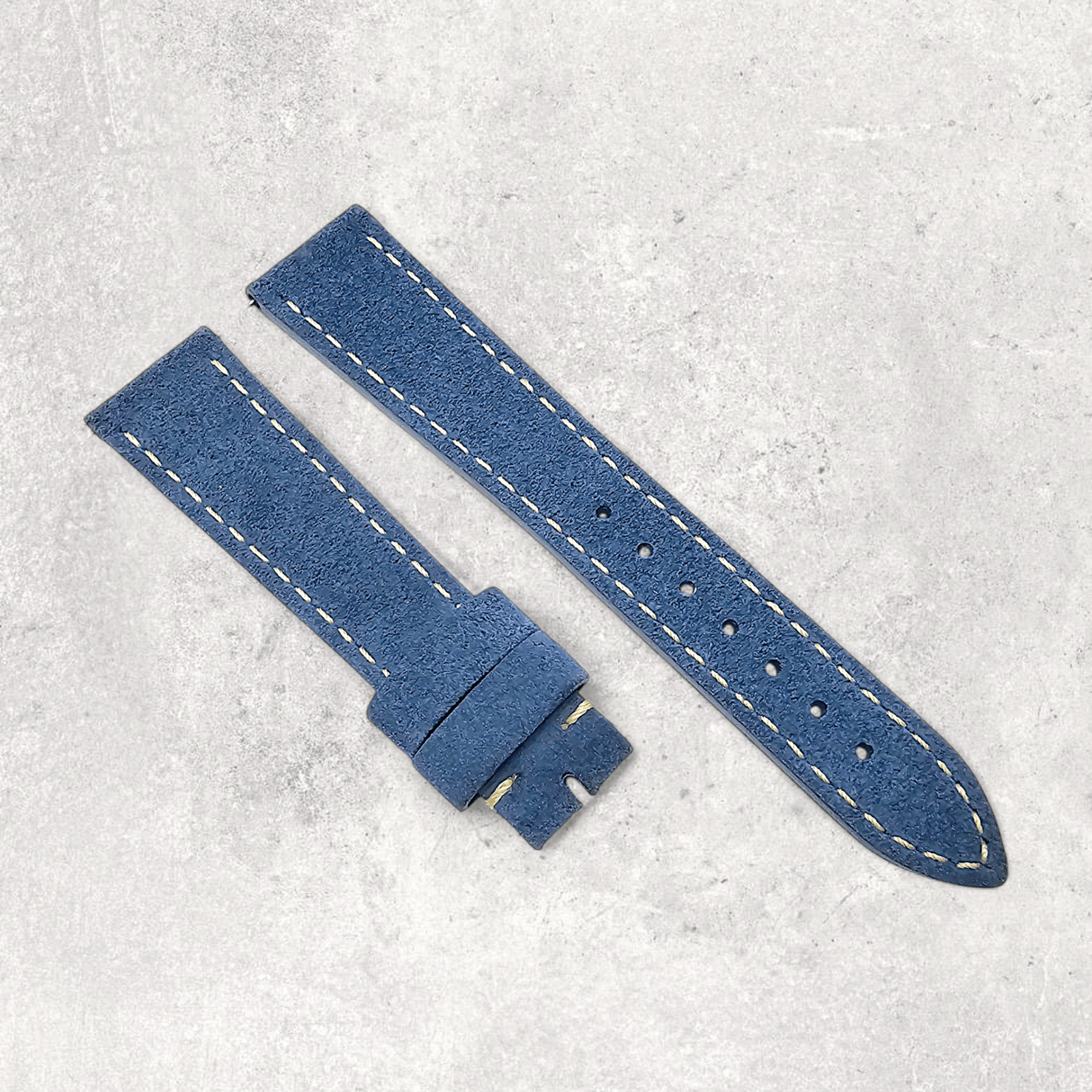 Italian Suede Watch Strap 20mm 22mm Cobalt Blue - Wrist Envy