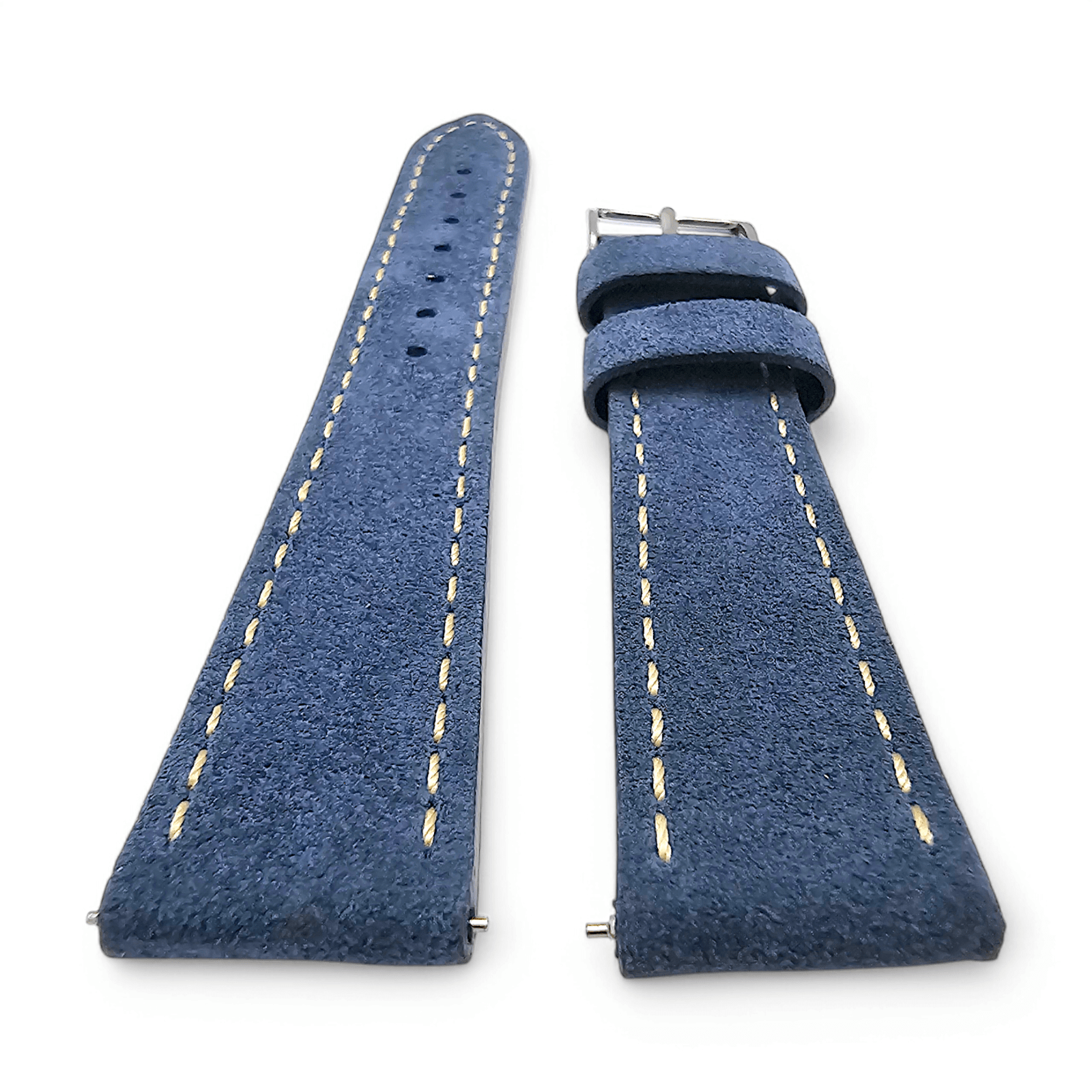 Italian Suede Watch Strap 20mm 22mm Cobalt Blue - Wrist Envy