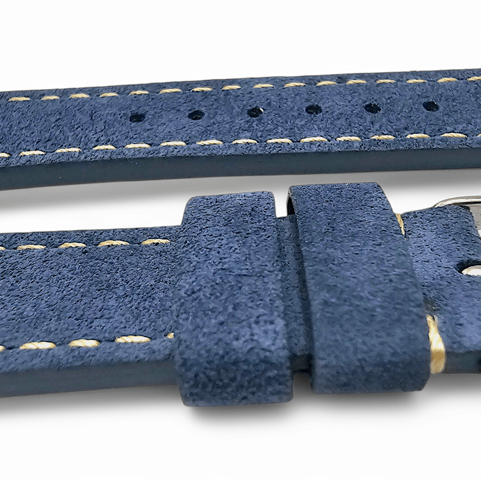 Italian Suede Watch Strap 20mm 22mm Cobalt Blue - Wrist Envy