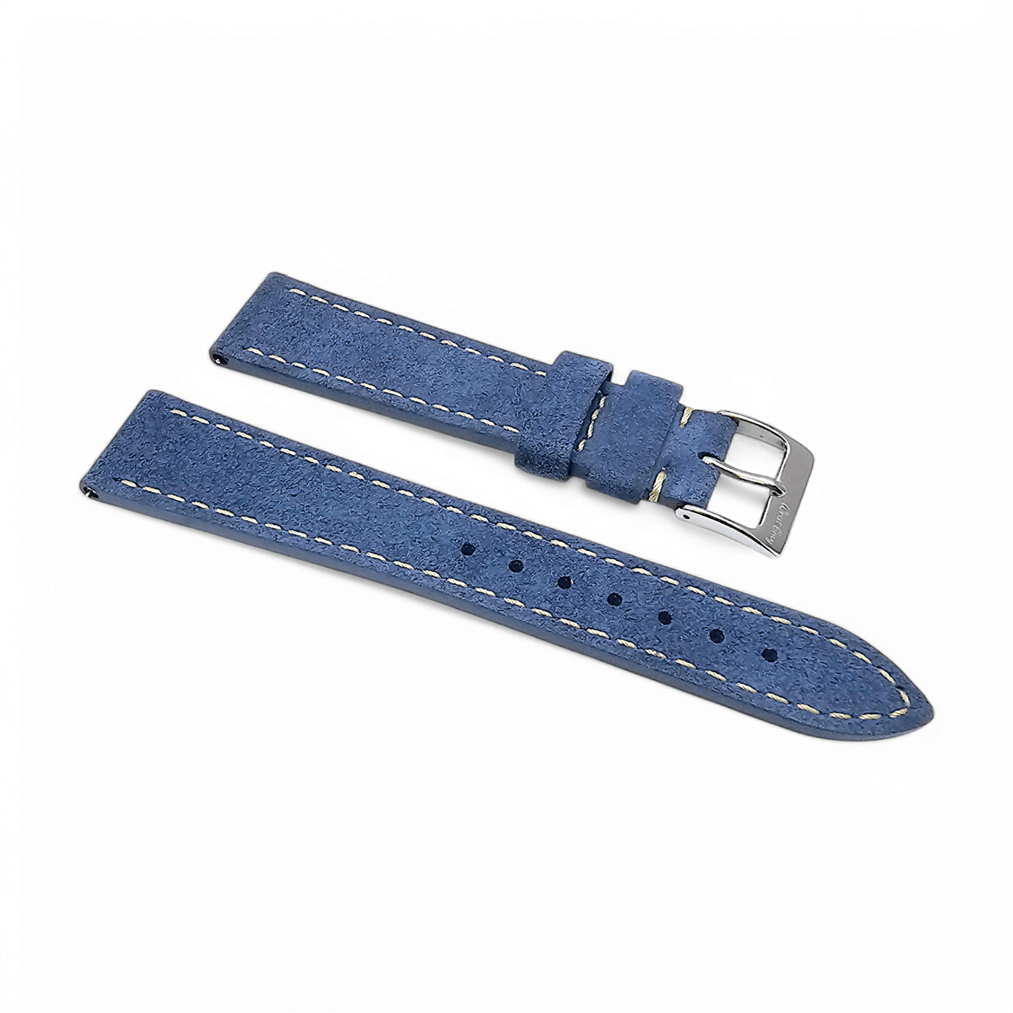 Italian Suede Watch Strap 20mm 22mm Cobalt Blue - Wrist Envy