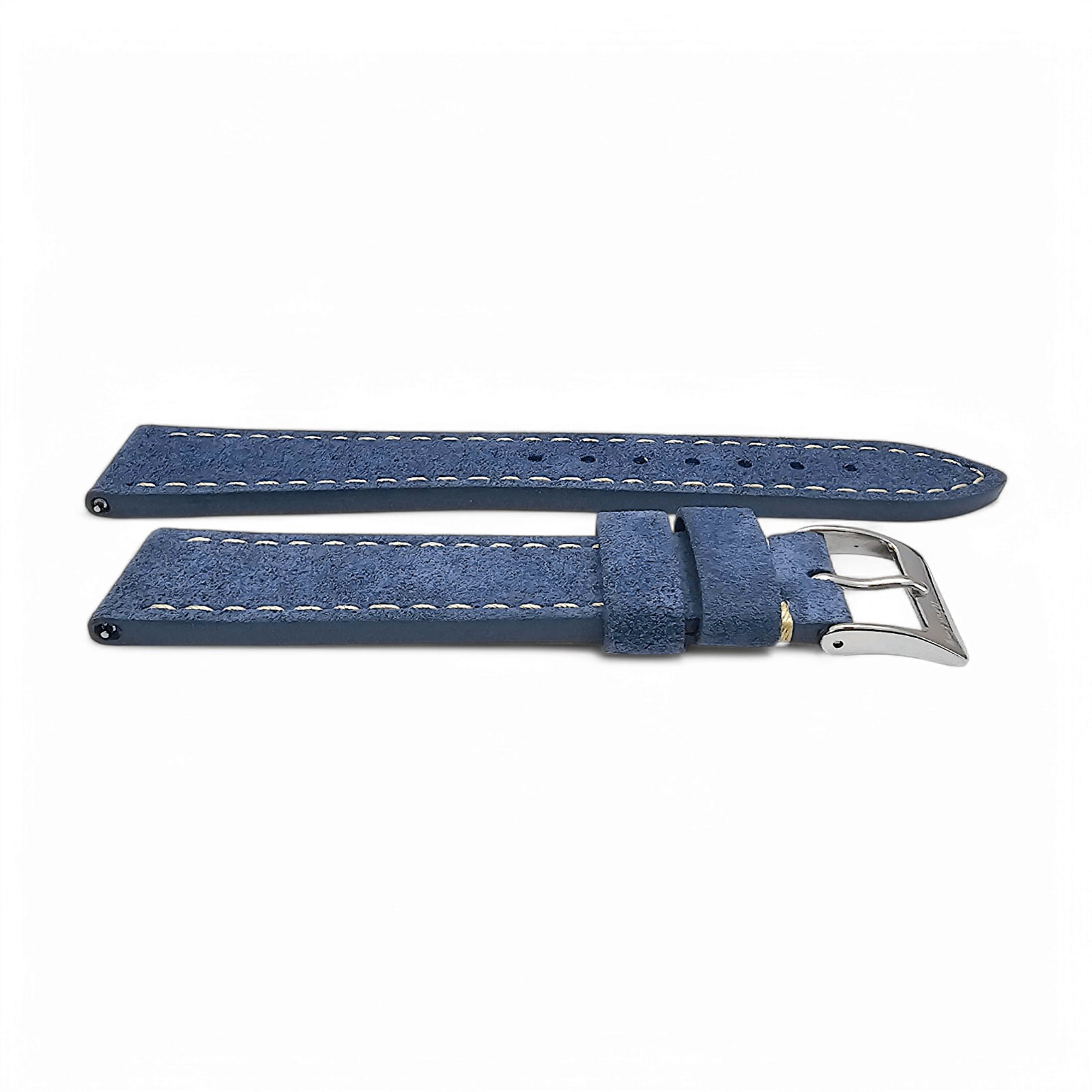 Italian Suede Watch Strap 20mm 22mm Cobalt Blue - Wrist Envy
