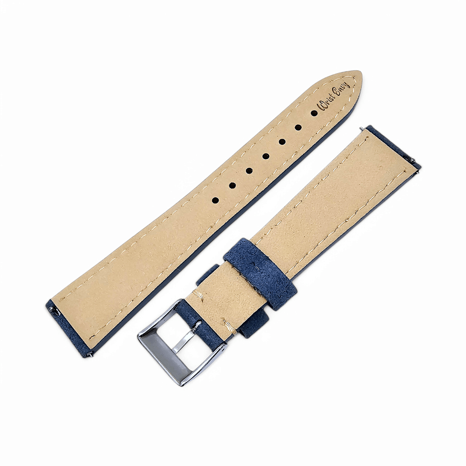 Italian Suede Watch Strap 20mm 22mm Cobalt Blue - Wrist Envy