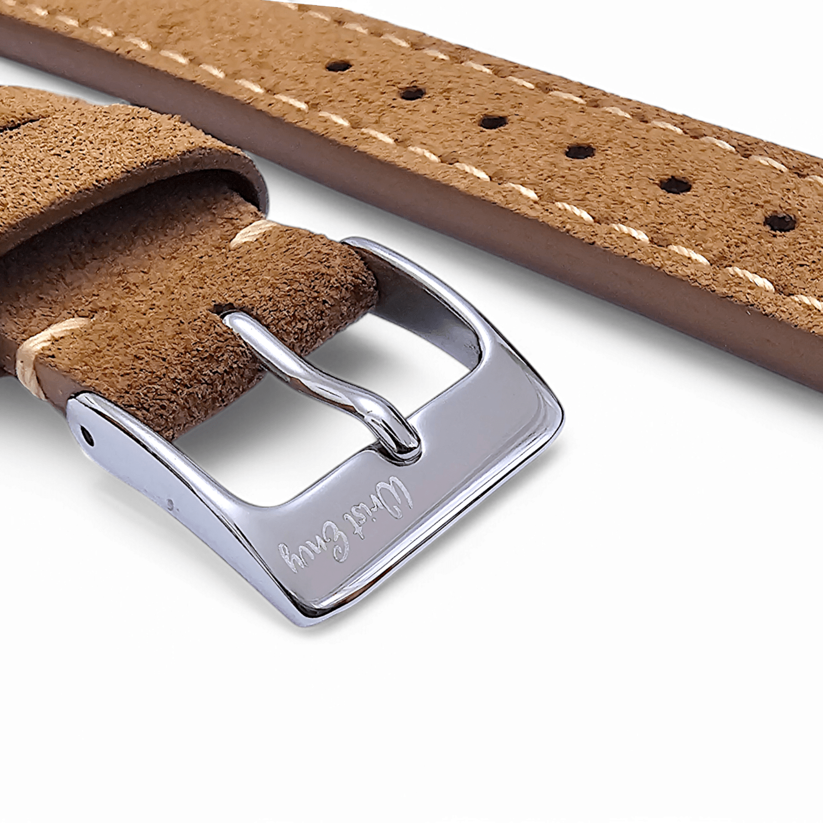 Italian Suede Watch Strap 20mm 22mm Light Brown - Wrist Envy