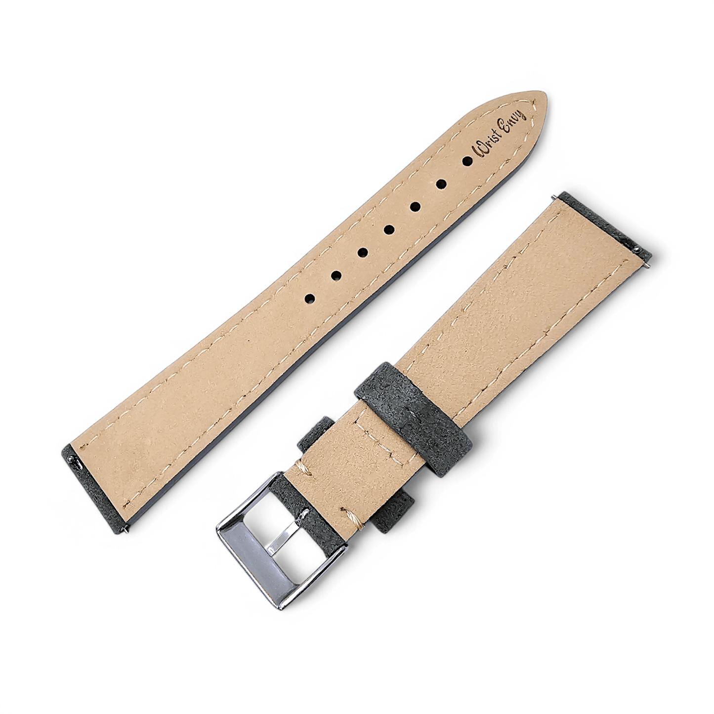 Italian Suede Watch Strap 20mm 22mm Olive Green - Wrist Envy