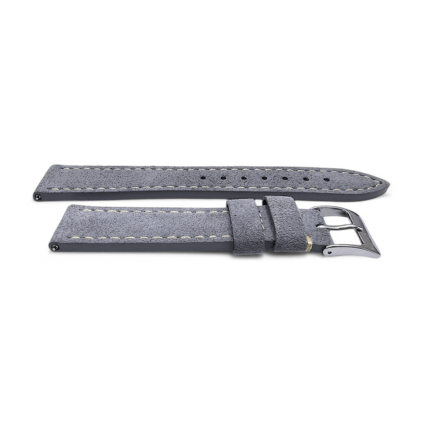 Italian Suede Watch Strap 20mm 22mm Steel Grey - Wrist Envy