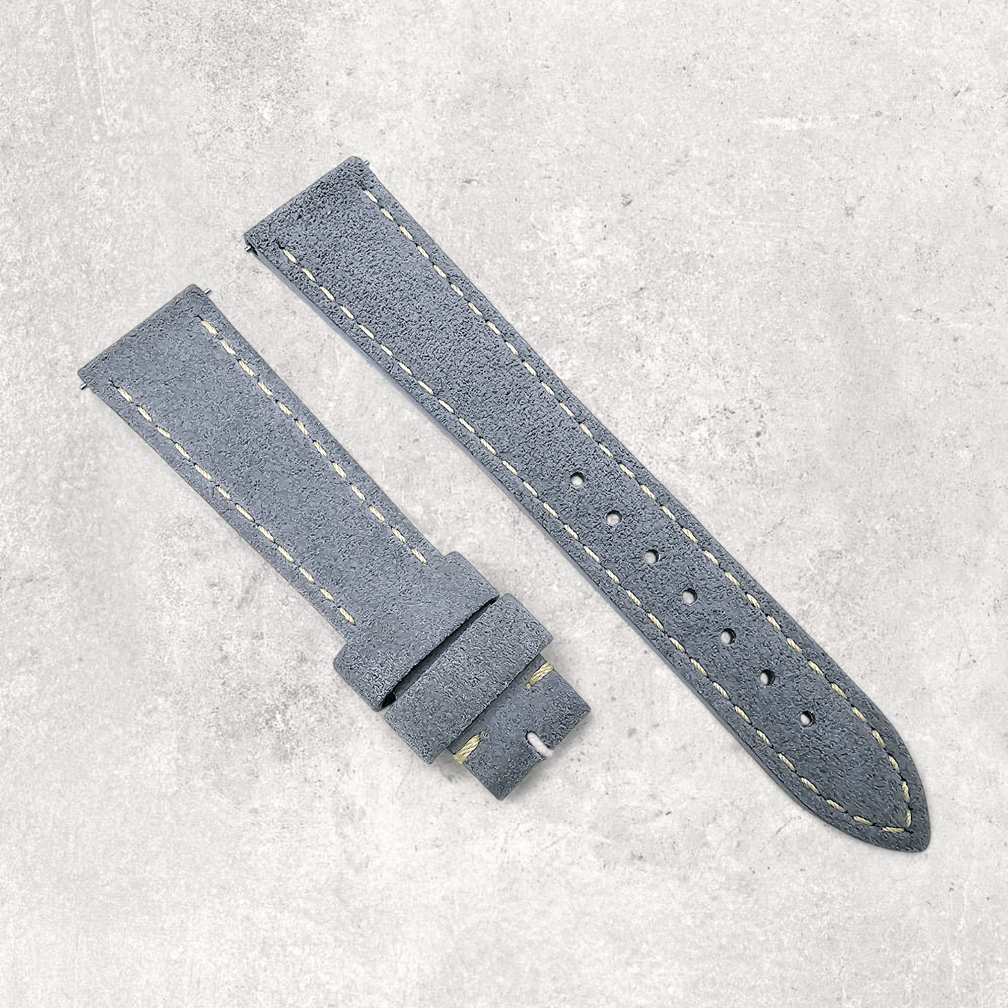 Italian Suede Watch Strap 20mm 22mm Steel Grey - Wrist Envy