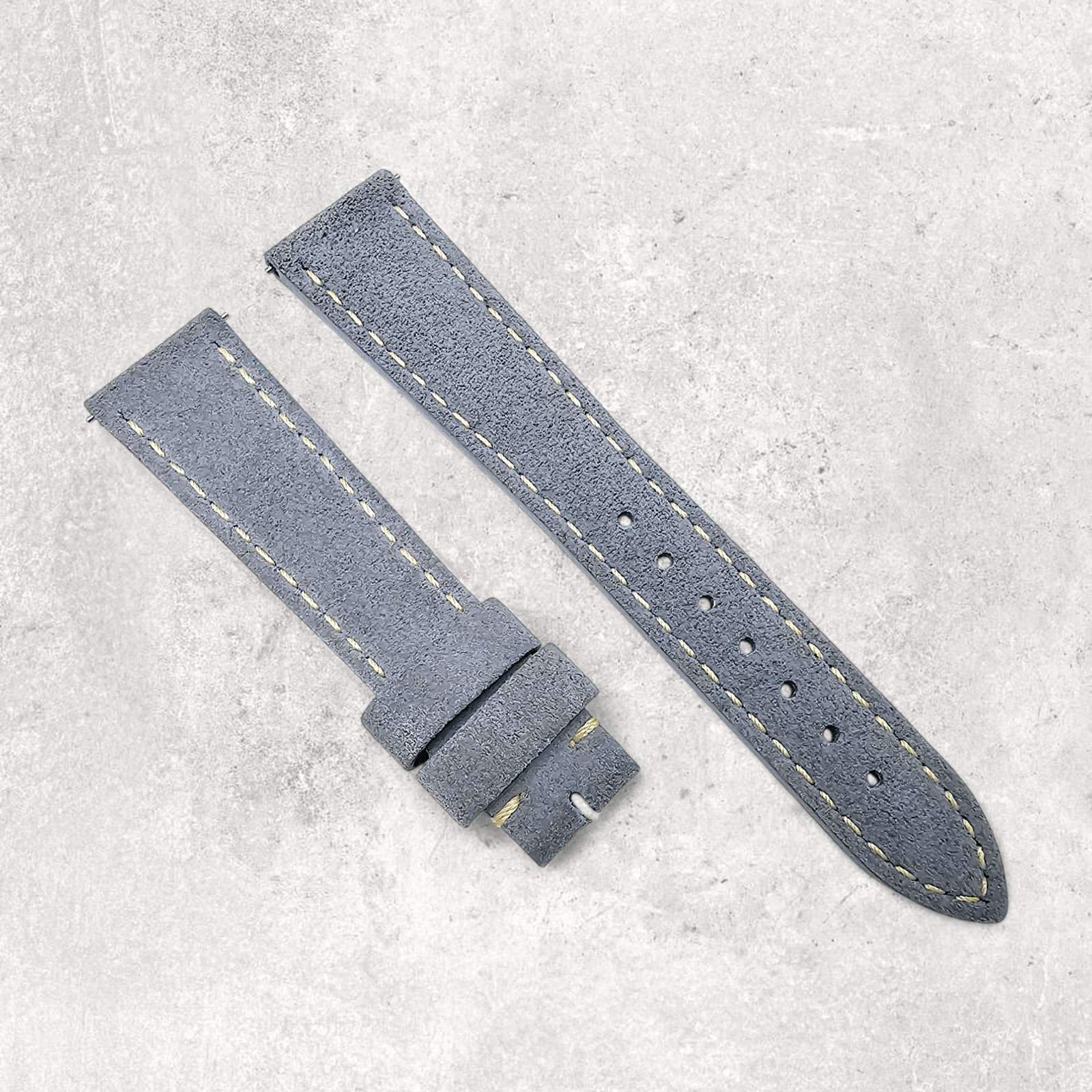 Italian Suede Watch Strap 20mm 22mm Steel Grey - Wrist Envy