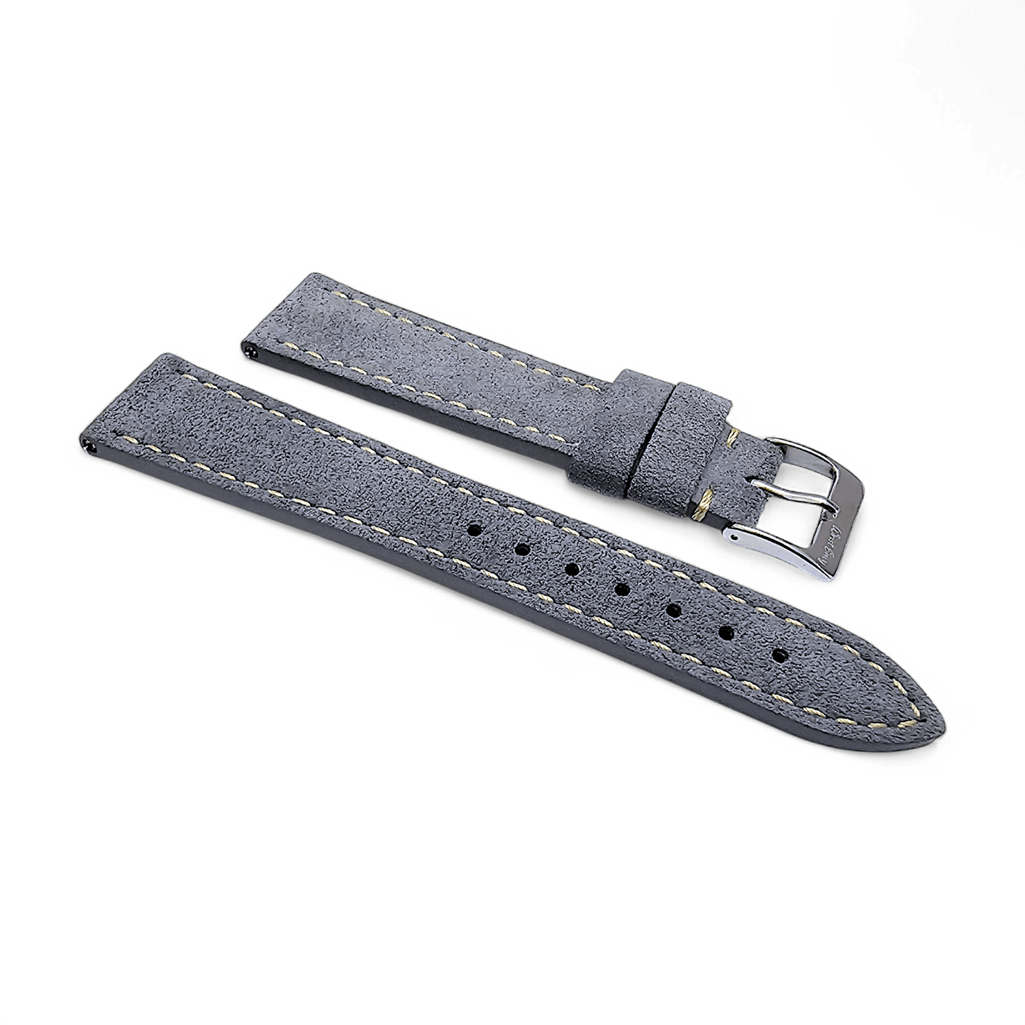 Italian Suede Watch Strap 20mm 22mm Steel Grey - Wrist Envy