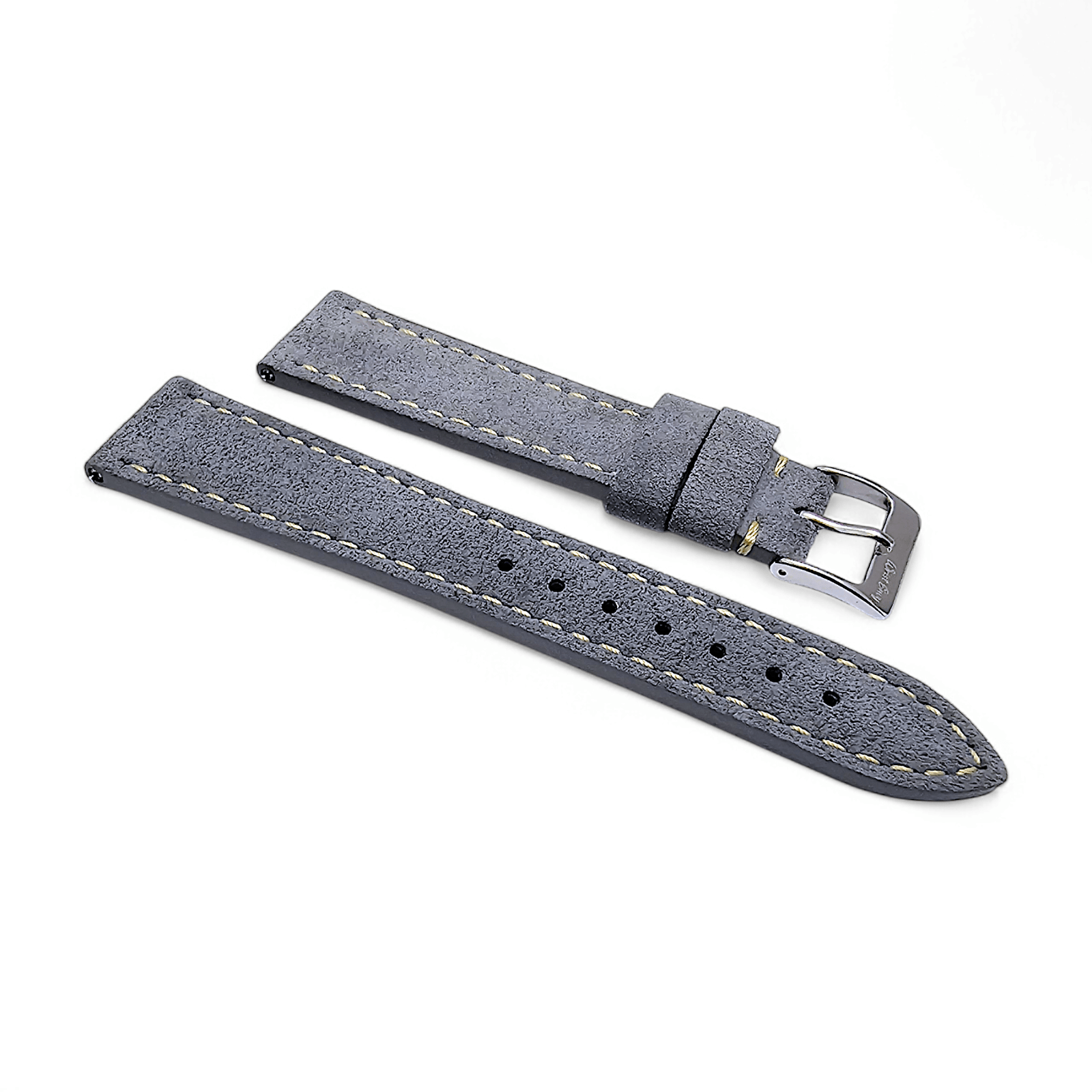 Italian Suede Watch Strap 20mm 22mm Steel Grey - Wrist Envy