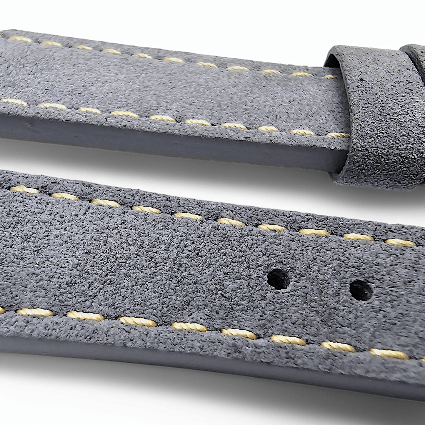 Italian Suede Watch Strap 20mm 22mm Steel Grey - Wrist Envy