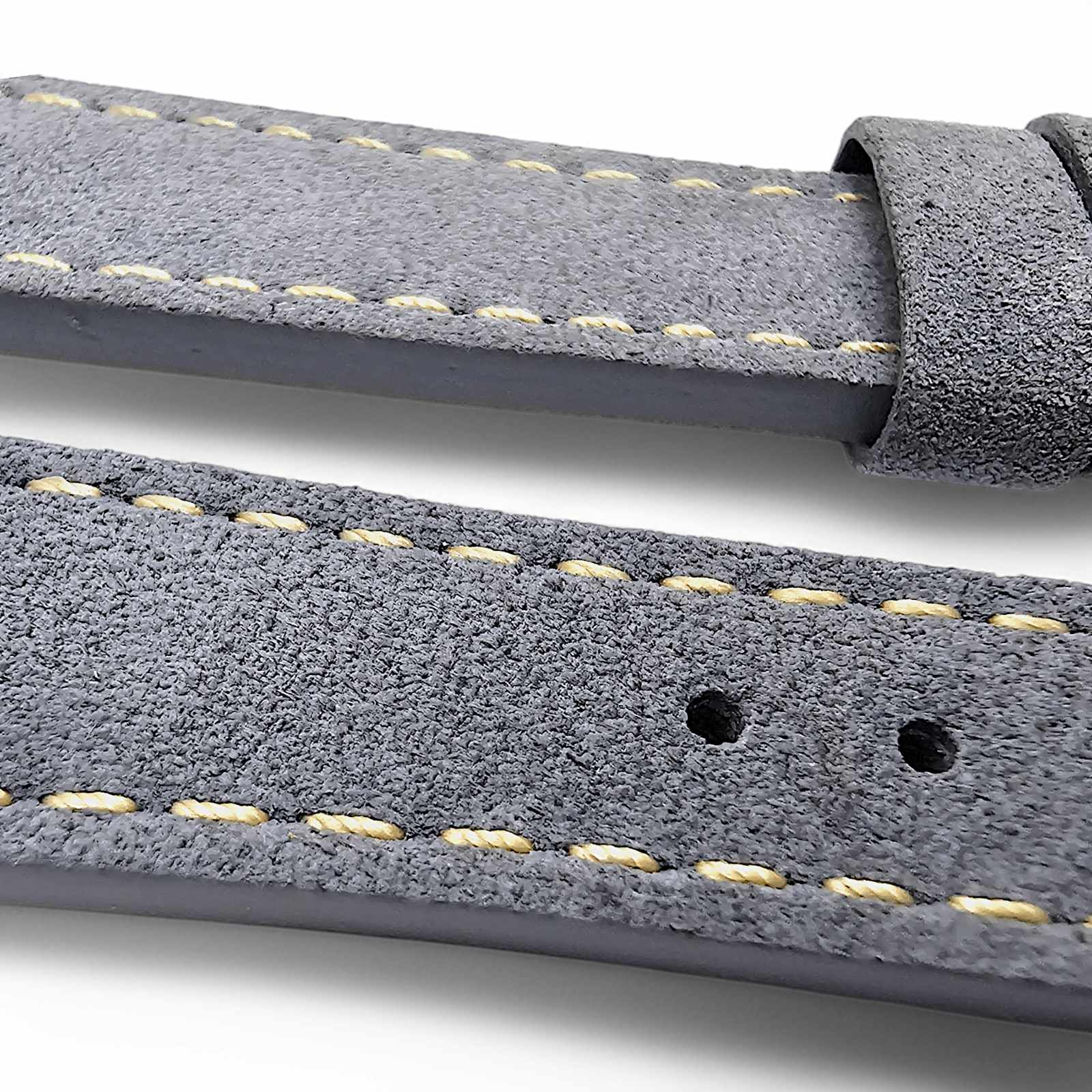 Italian Suede Watch Strap 20mm 22mm Steel Grey - Wrist Envy
