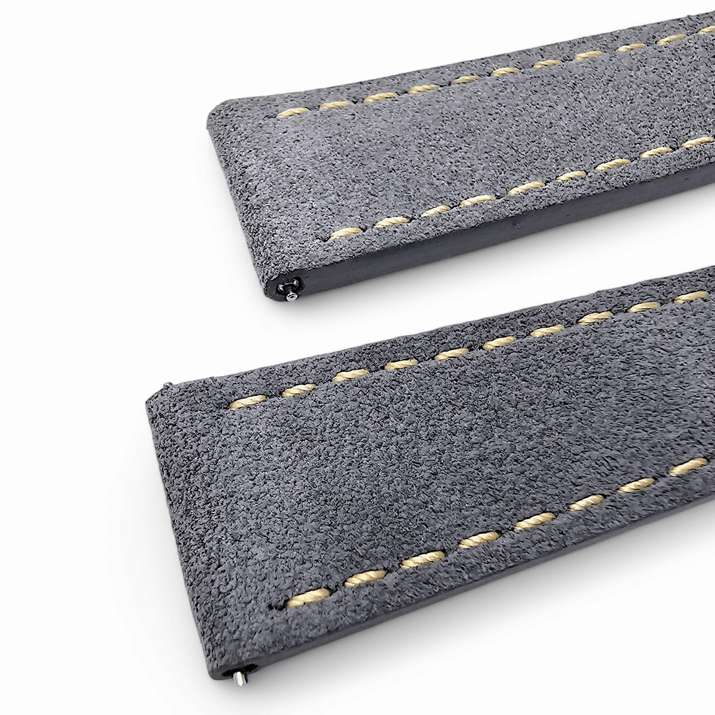 Italian Suede Watch Strap 20mm 22mm Steel Grey - Wrist Envy