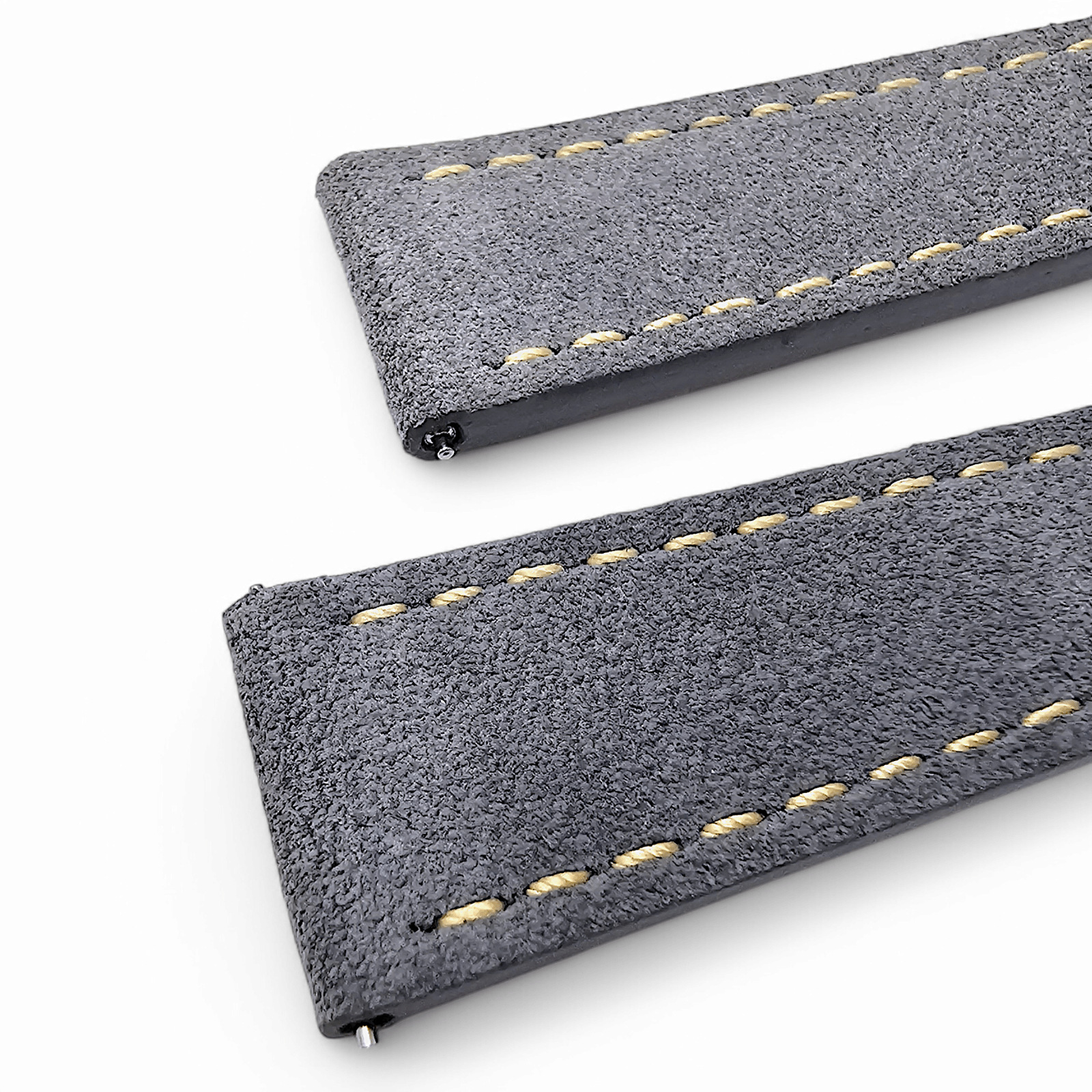 Italian Suede Watch Strap 20mm 22mm Steel Grey - Wrist Envy