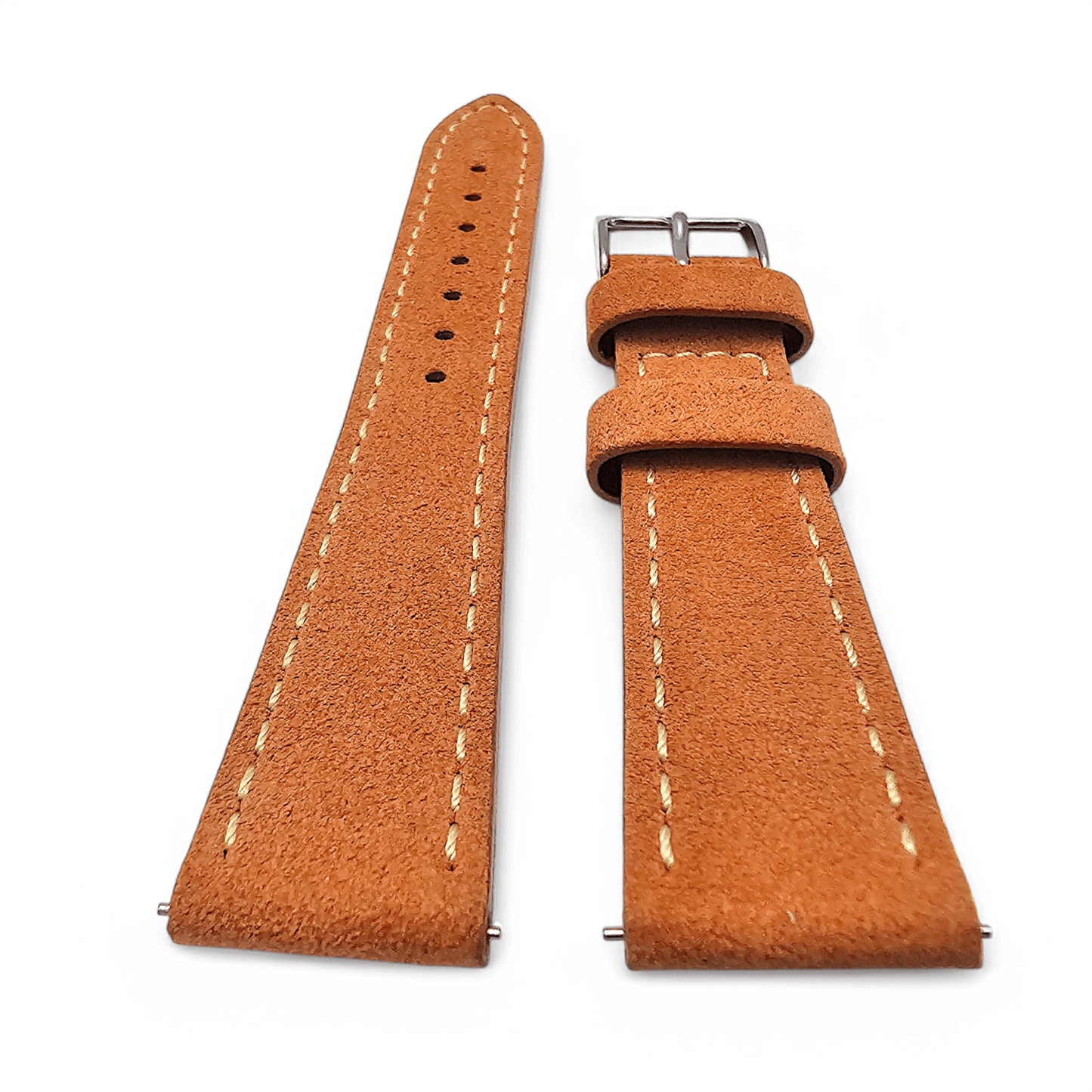 Italian Suede Watch Strap 20mm 22mm Terracotta Orange - Wrist Envy
