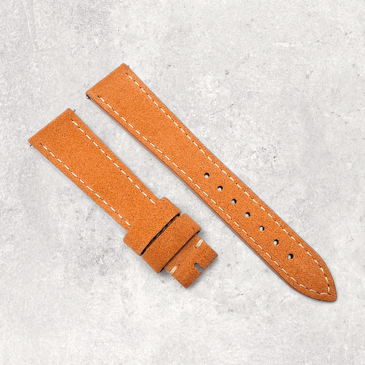 Italian Suede Watch Strap 20mm 22mm Terracotta Orange - Wrist Envy