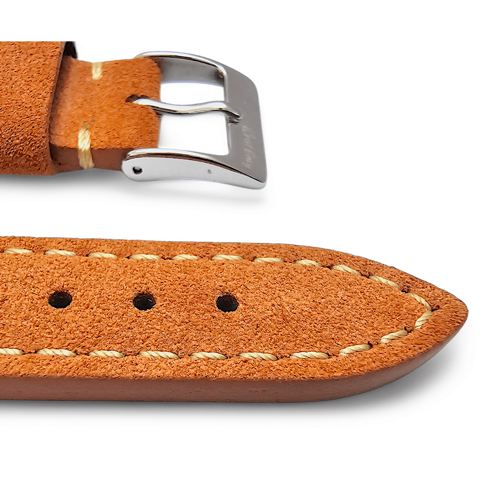 Italian Suede Watch Strap 20mm 22mm Terracotta Orange - Wrist Envy