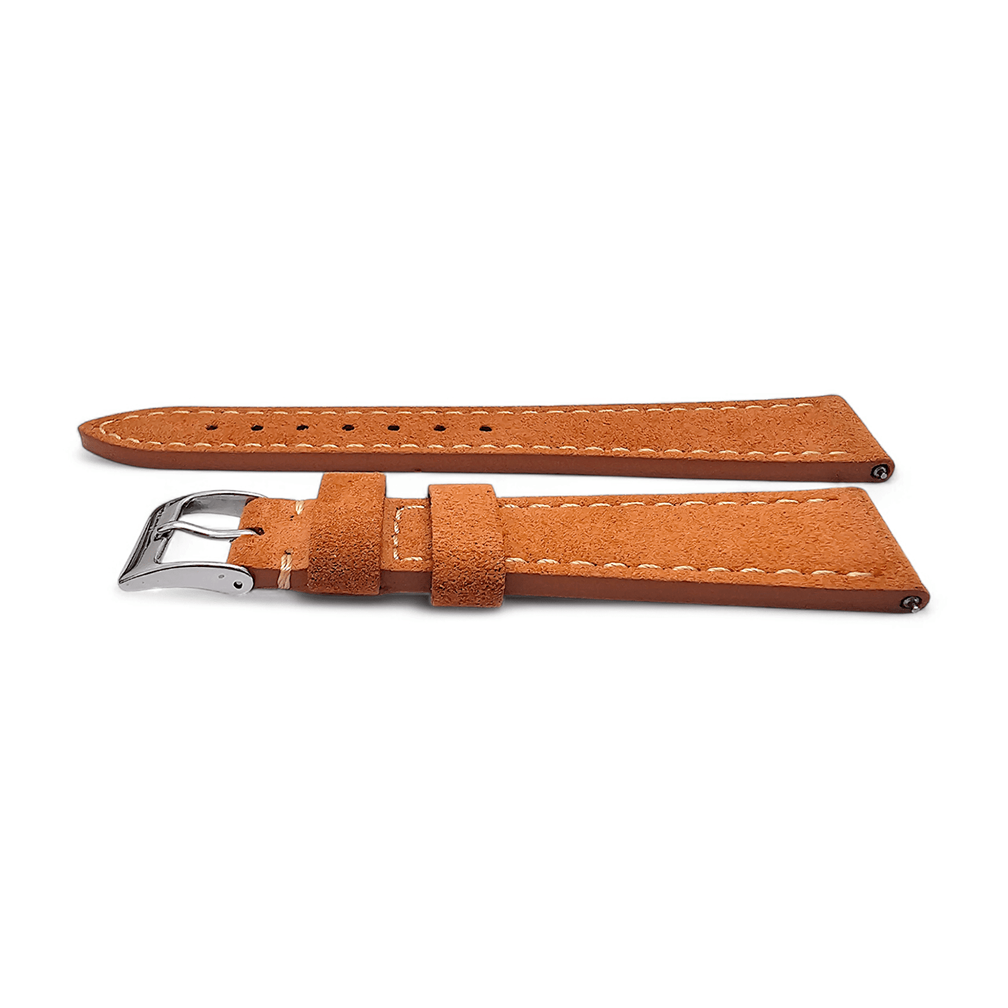 Italian Suede Watch Strap 20mm 22mm Terracotta Orange - Wrist Envy