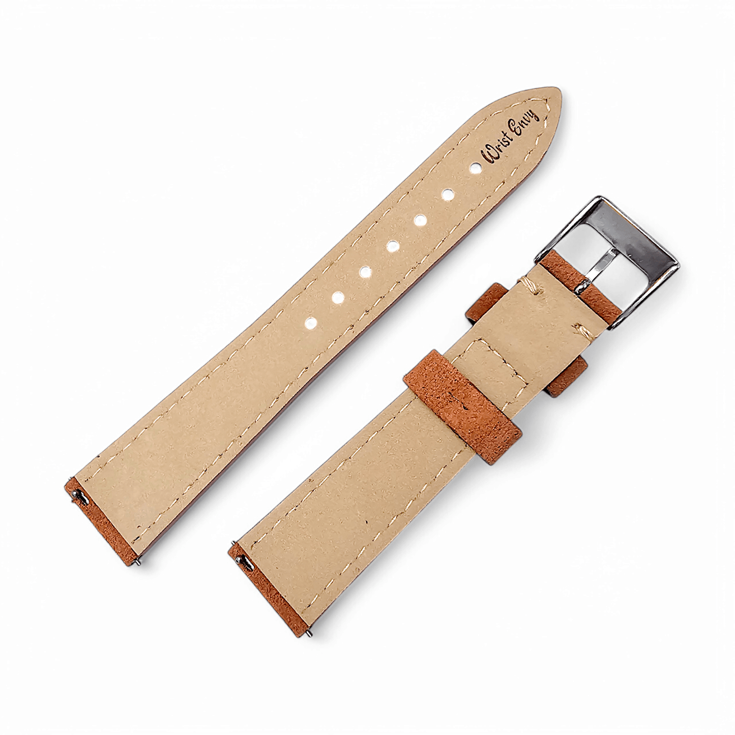 Italian Suede Watch Strap 20mm 22mm Terracotta Orange - Wrist Envy