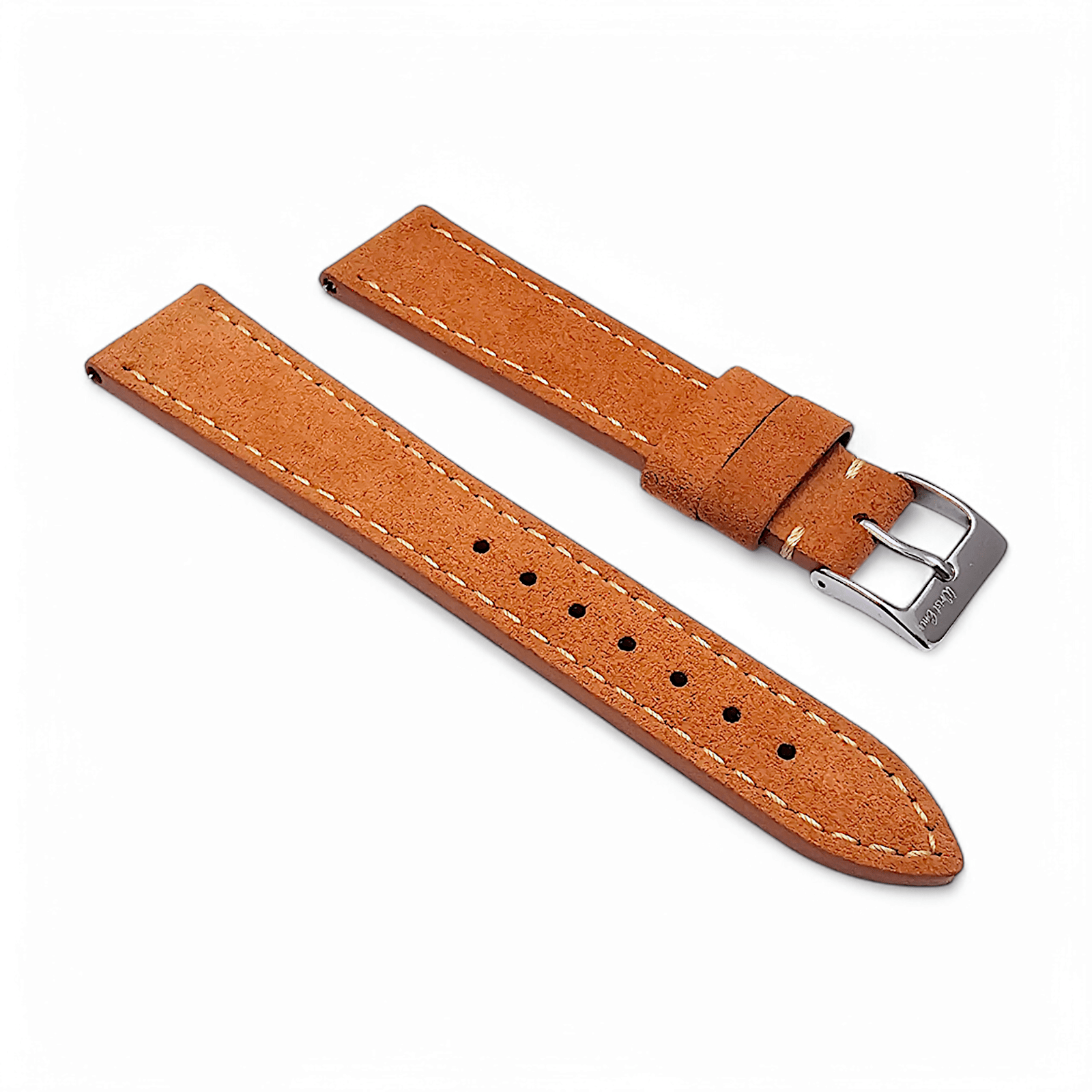 Italian Suede Watch Strap 20mm 22mm Terracotta Orange - Wrist Envy