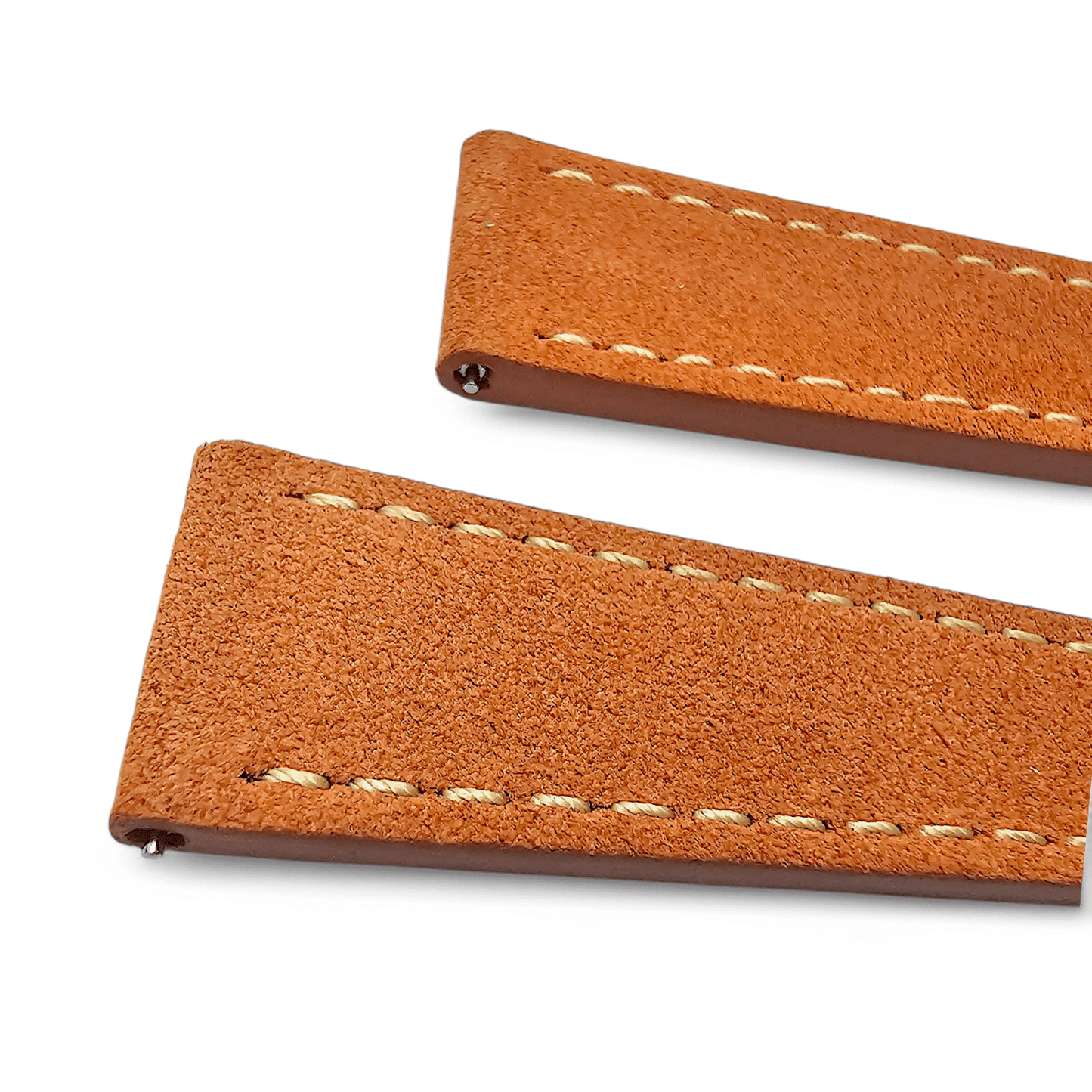 Italian Suede Watch Strap 20mm 22mm Terracotta Orange - Wrist Envy