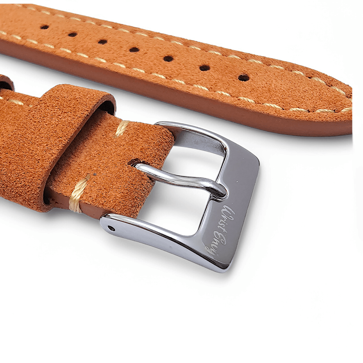 Italian Suede Watch Strap 20mm 22mm Terracotta Orange - Wrist Envy