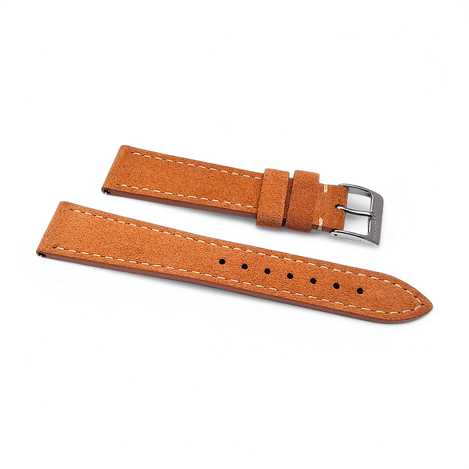 Italian Suede Watch Strap 20mm 22mm Terracotta Orange - Wrist Envy