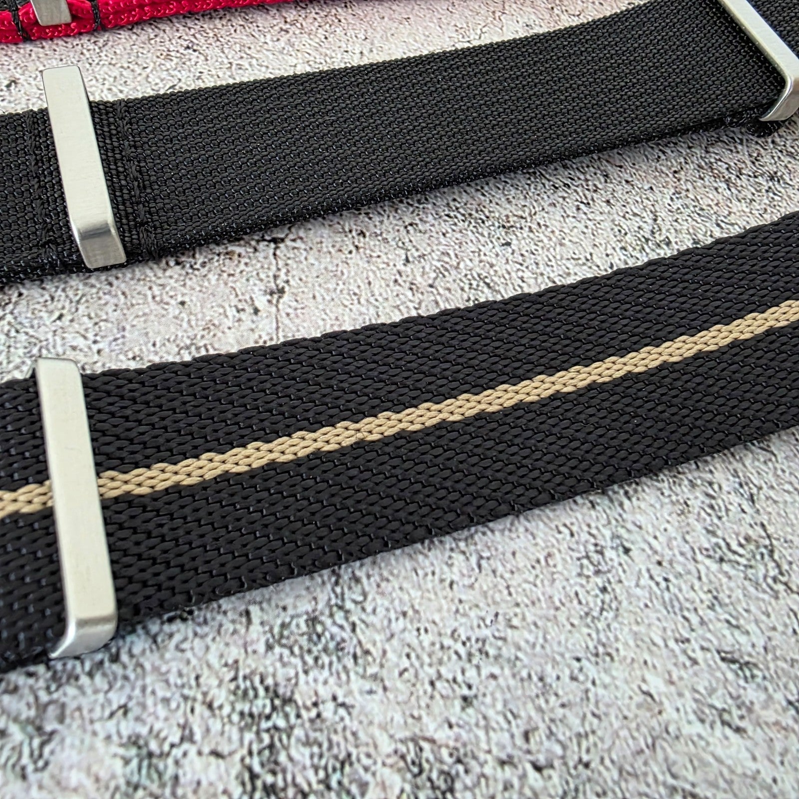 Job Lot of 5 Nylon Watch Straps Bands 22mm Military Black For Tudor Buckle Mens - Wrist Envy