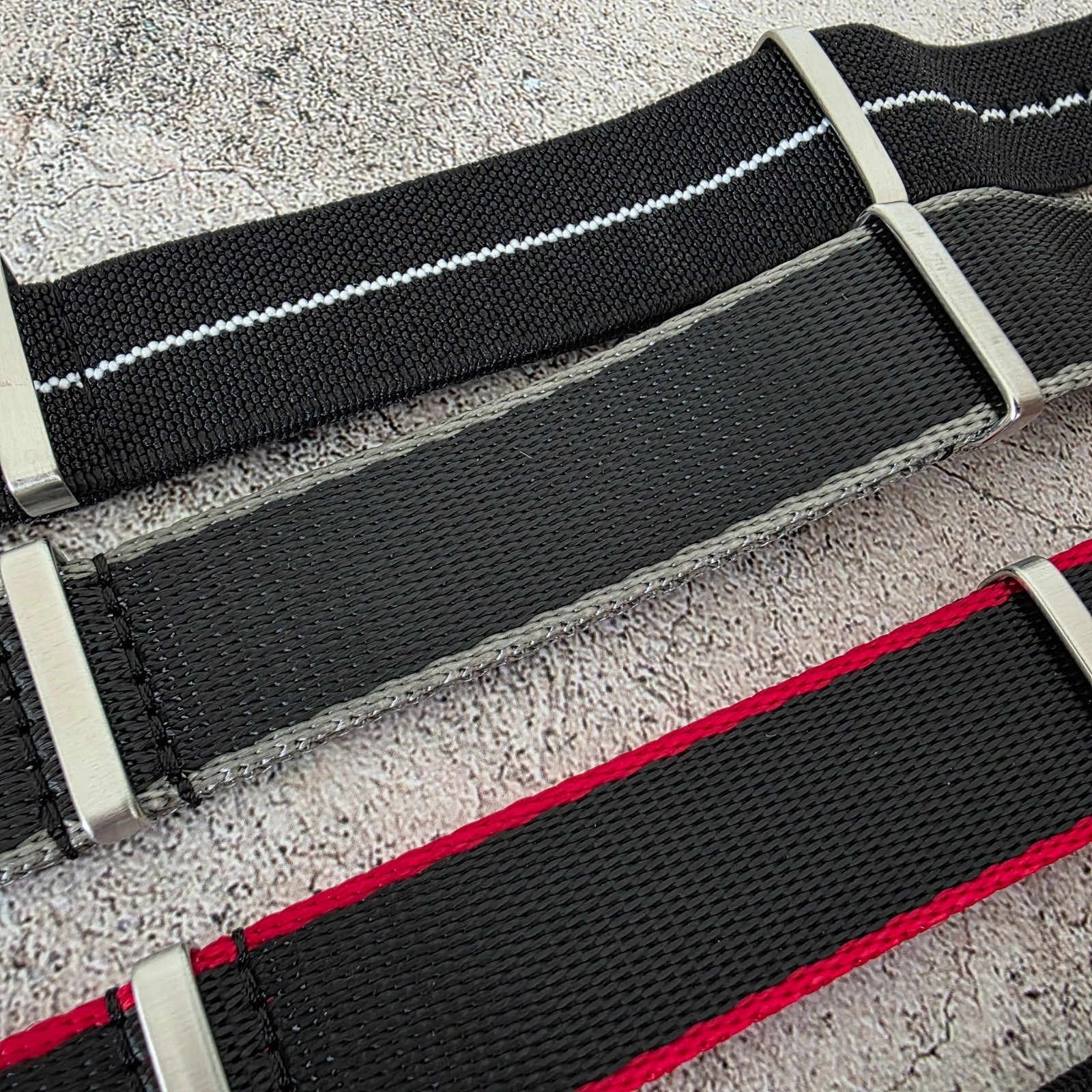 Job Lot of 5 Nylon Watch Straps Bands 22mm Military Black For Tudor Buckle Mens - Wrist Envy