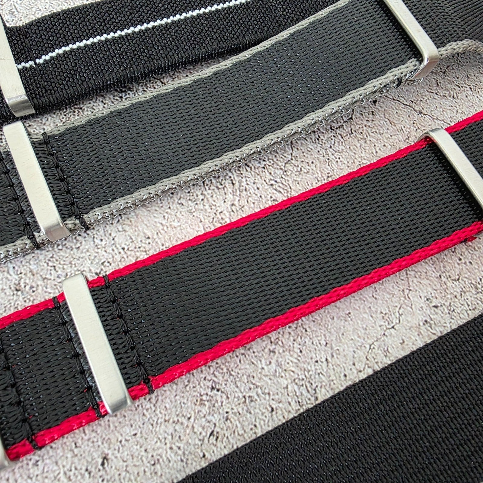 Job Lot of 5 Nylon Watch Straps Bands 22mm Military Black For Tudor Buckle Mens - Wrist Envy