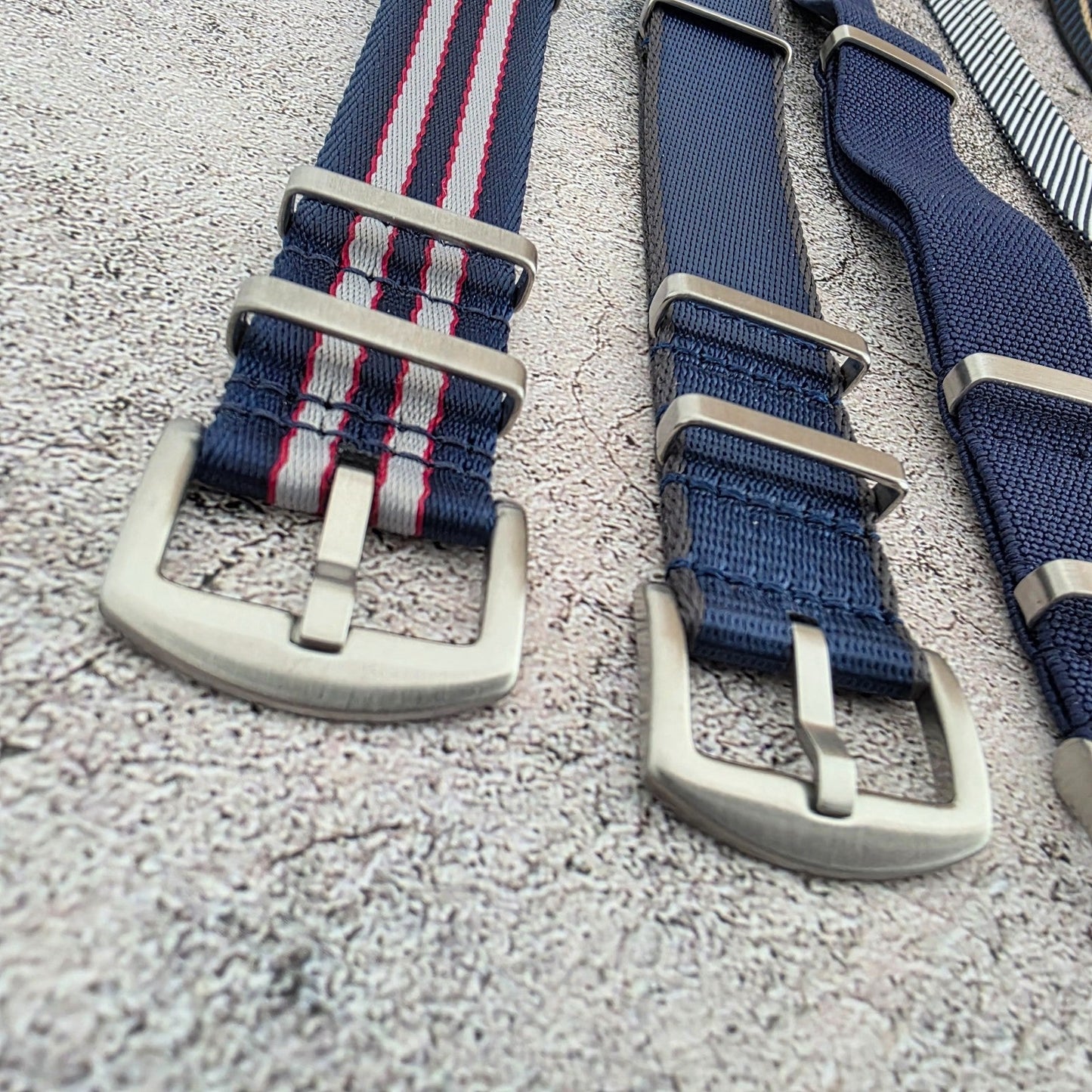 Job Lot of 5 Nylon Watch Straps Bands 22mm Military Blue For Tudor Buckle Mens - Wrist Envy