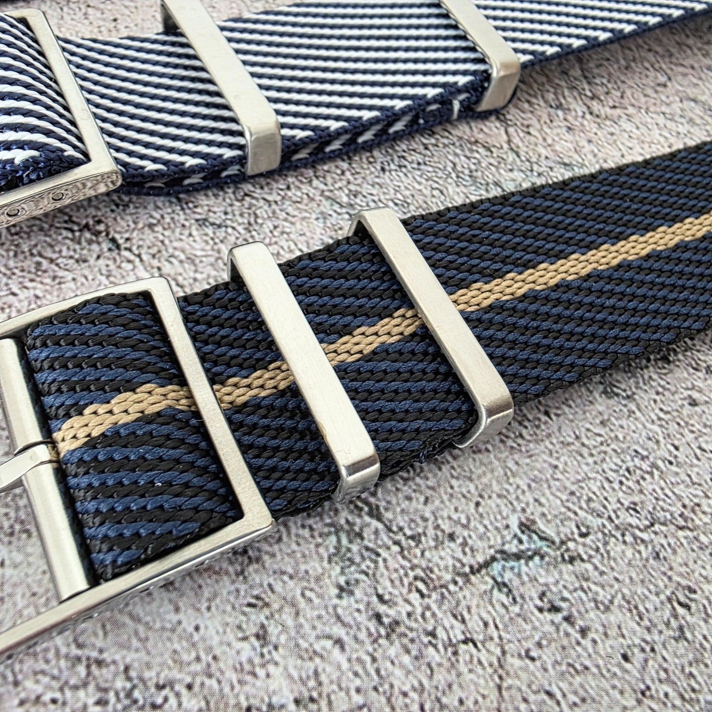 Job Lot of 5 Nylon Watch Straps Bands 22mm Military Blue For Tudor Buckle Mens - Wrist Envy
