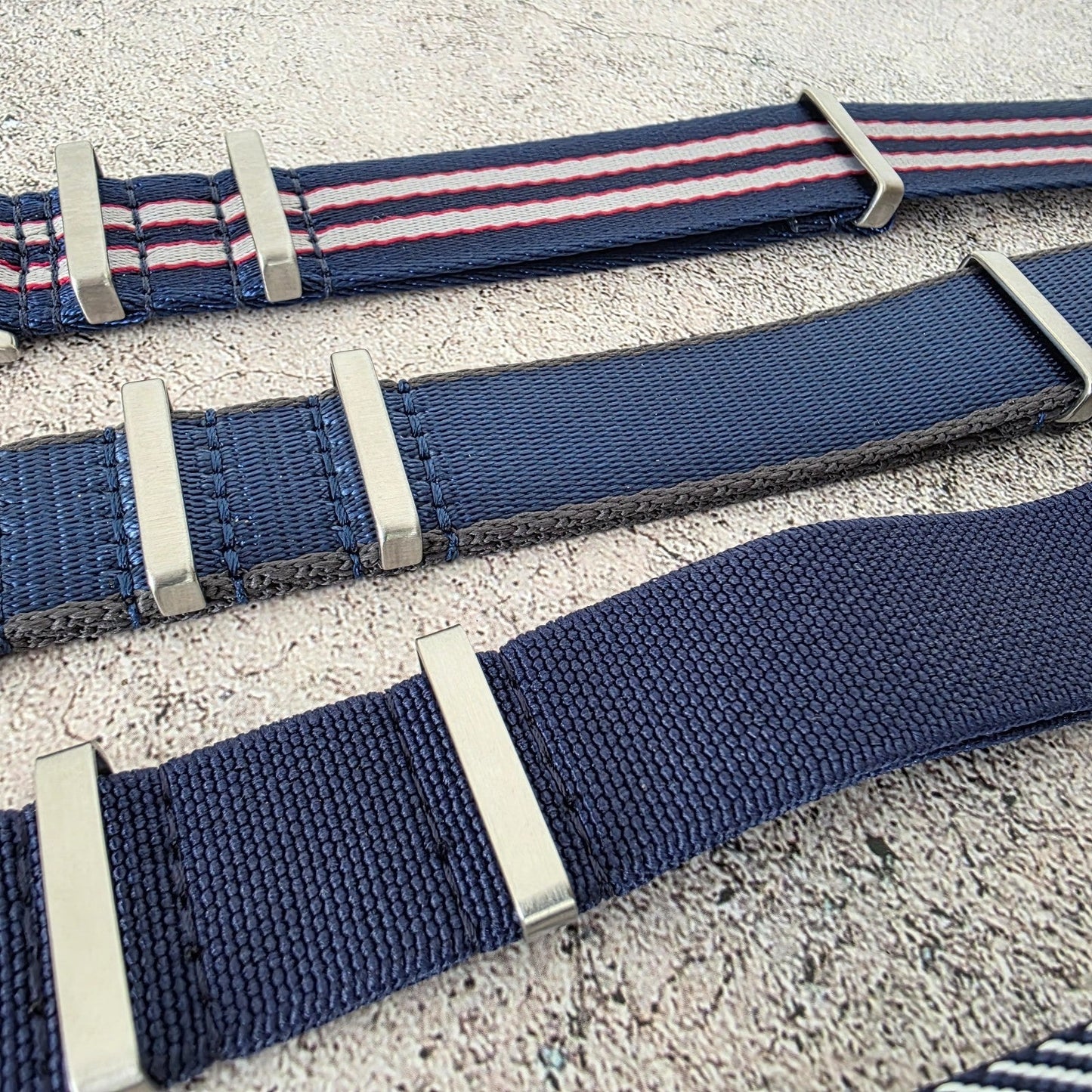 Job Lot of 5 Nylon Watch Straps Bands 22mm Military Blue For Tudor Buckle Mens - Wrist Envy