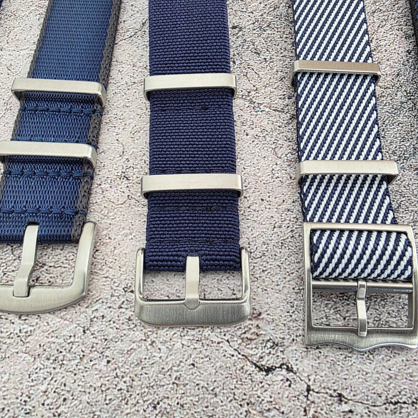 Job Lot of 5 Nylon Watch Straps Bands 22mm Military Blue For Tudor Buckle Mens - Wrist Envy