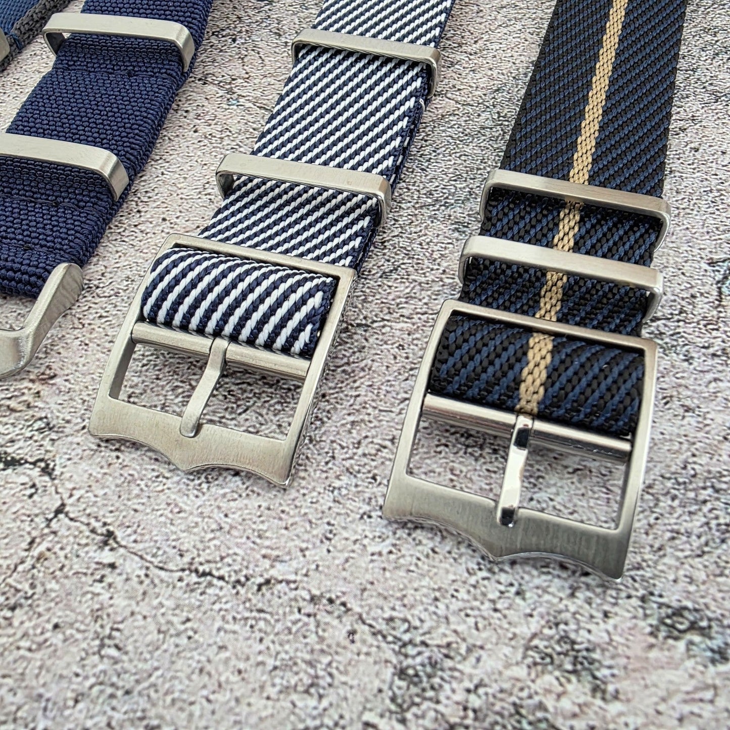 Job Lot of 5 Nylon Watch Straps Bands 22mm Military Blue For Tudor Buckle Mens - Wrist Envy