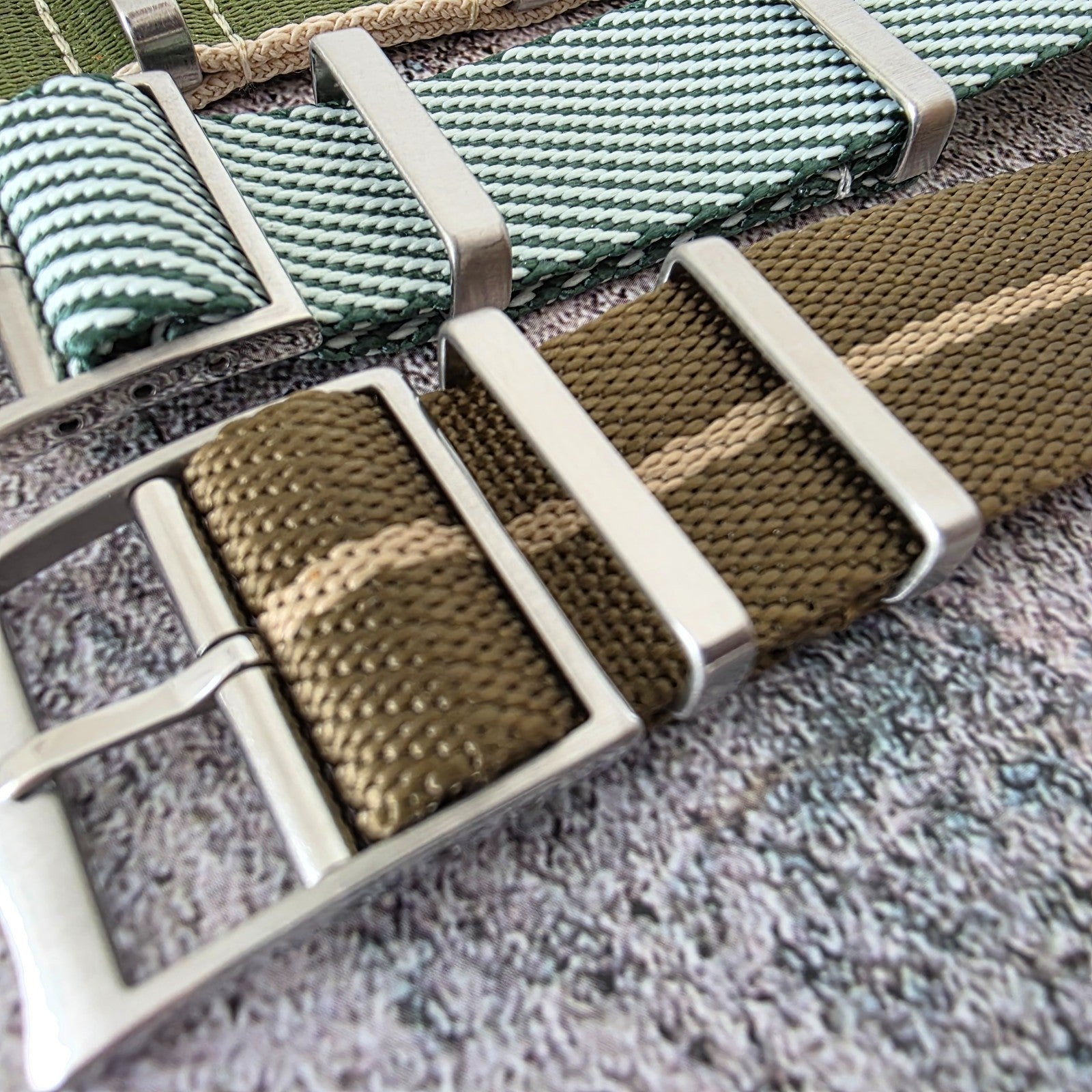 Job Lot of 5 Nylon Watch Straps Bands 22mm Military Green For Tudor Buckle Mens - Wrist Envy