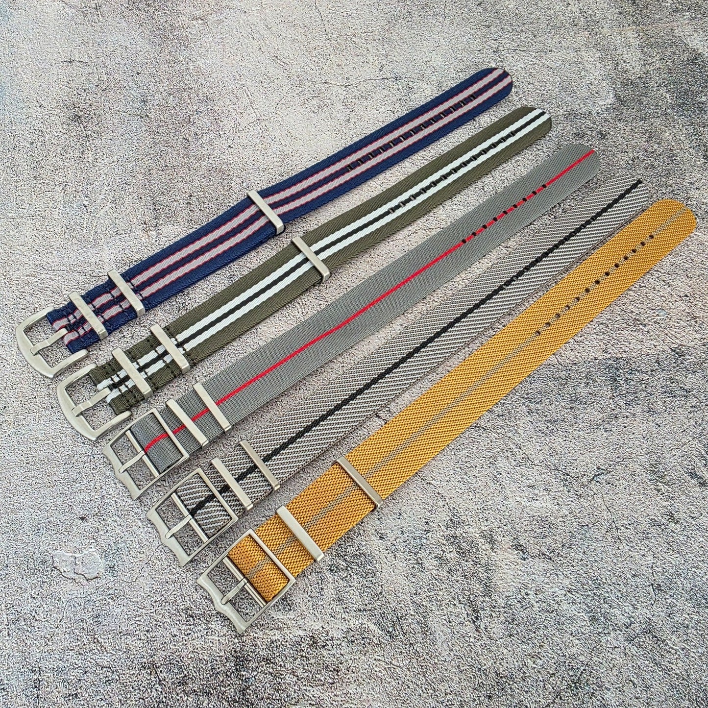 Job Lot of 5 Nylon Watch Straps Bands 22mm Military Mixed For Tudor Buckle Mens - Wrist Envy