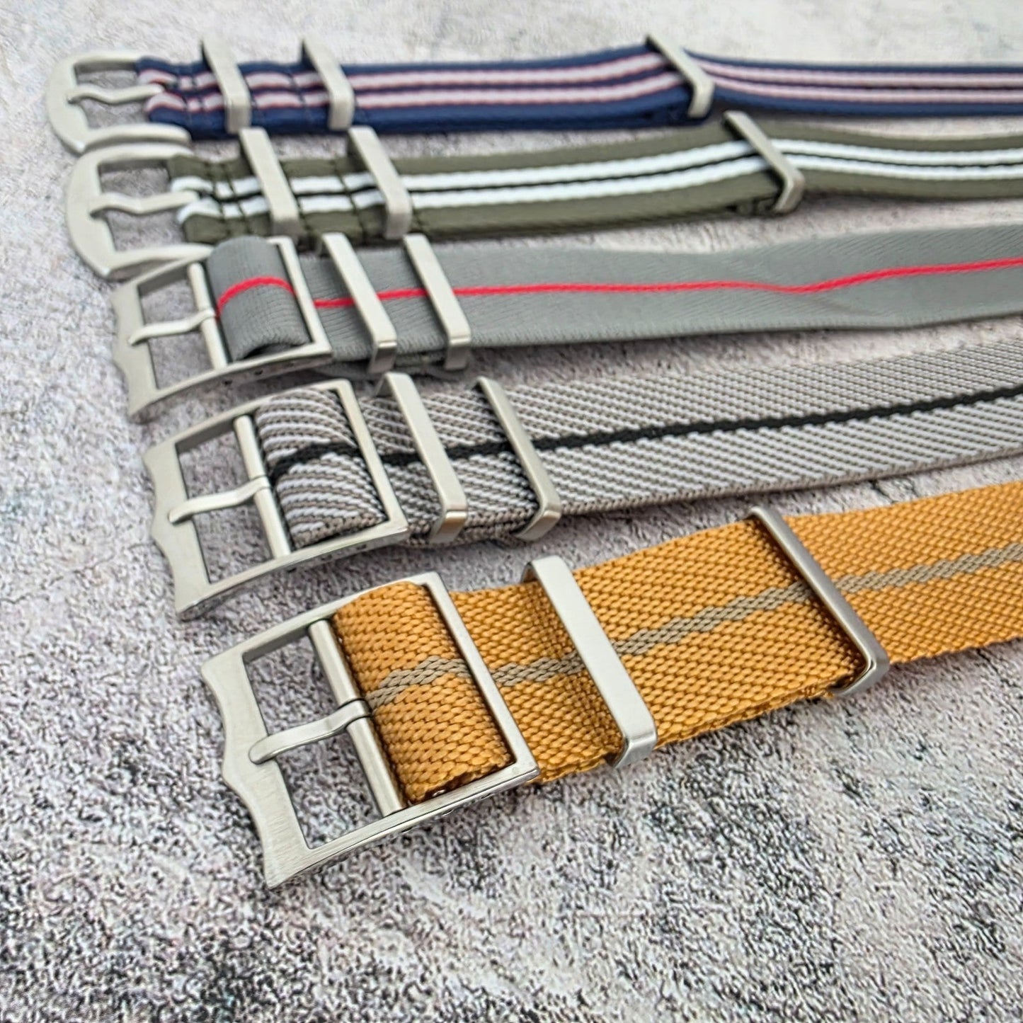 Job Lot of 5 Nylon Watch Straps Bands 22mm Military Mixed For Tudor Buckle Mens - Wrist Envy