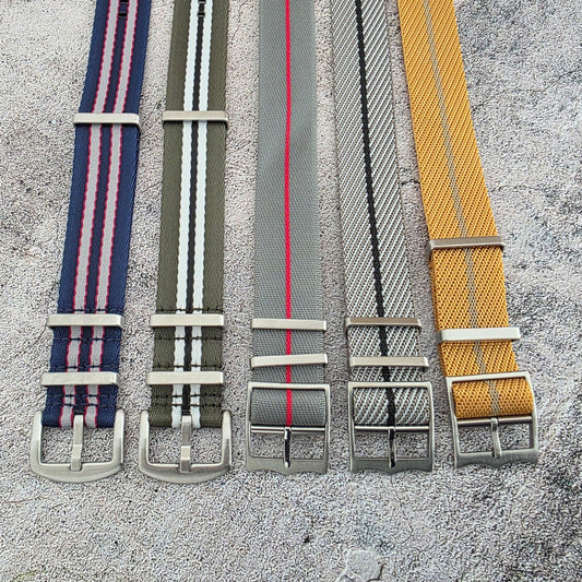 Job Lot of 5 Nylon Watch Straps Bands 22mm Military Mixed For Tudor Buckle Mens - Wrist Envy