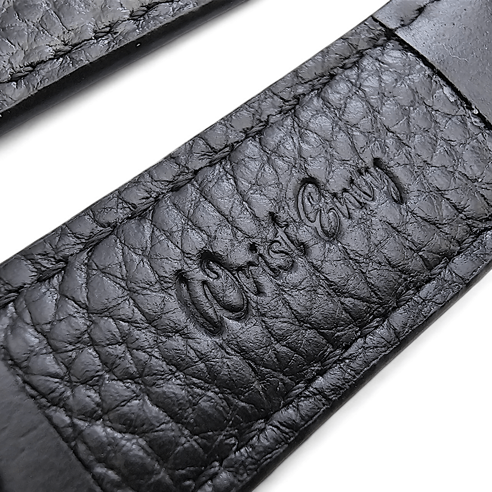 Leather Bund Watch Strap Handmade 20mm 22mm Black - Wrist Envy