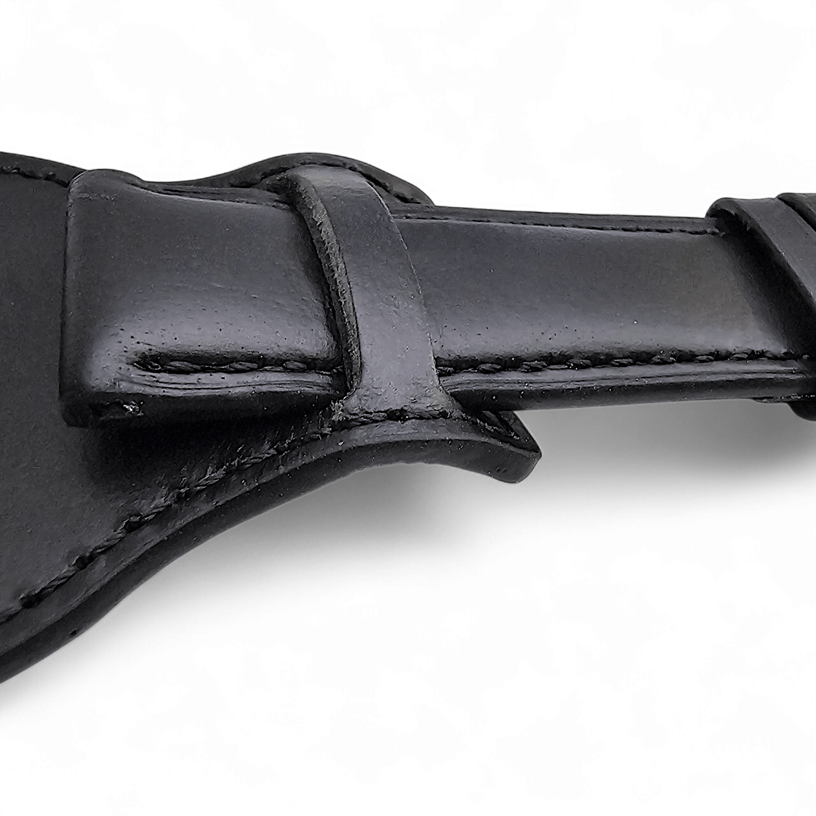 Leather Bund Watch Strap Handmade 20mm 22mm Black - Wrist Envy