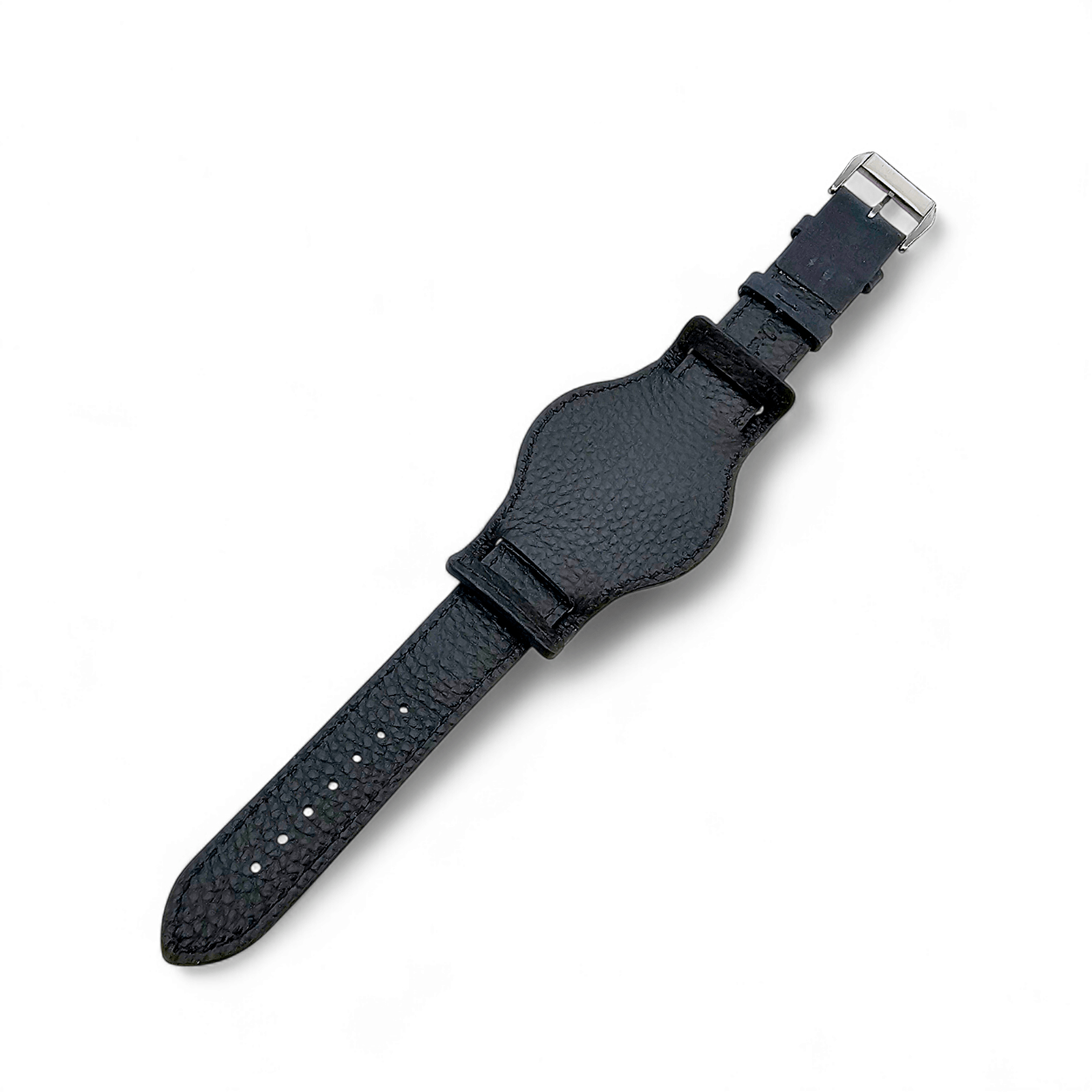 Leather Bund Watch Strap Handmade 20mm 22mm Navy Blue - Wrist Envy