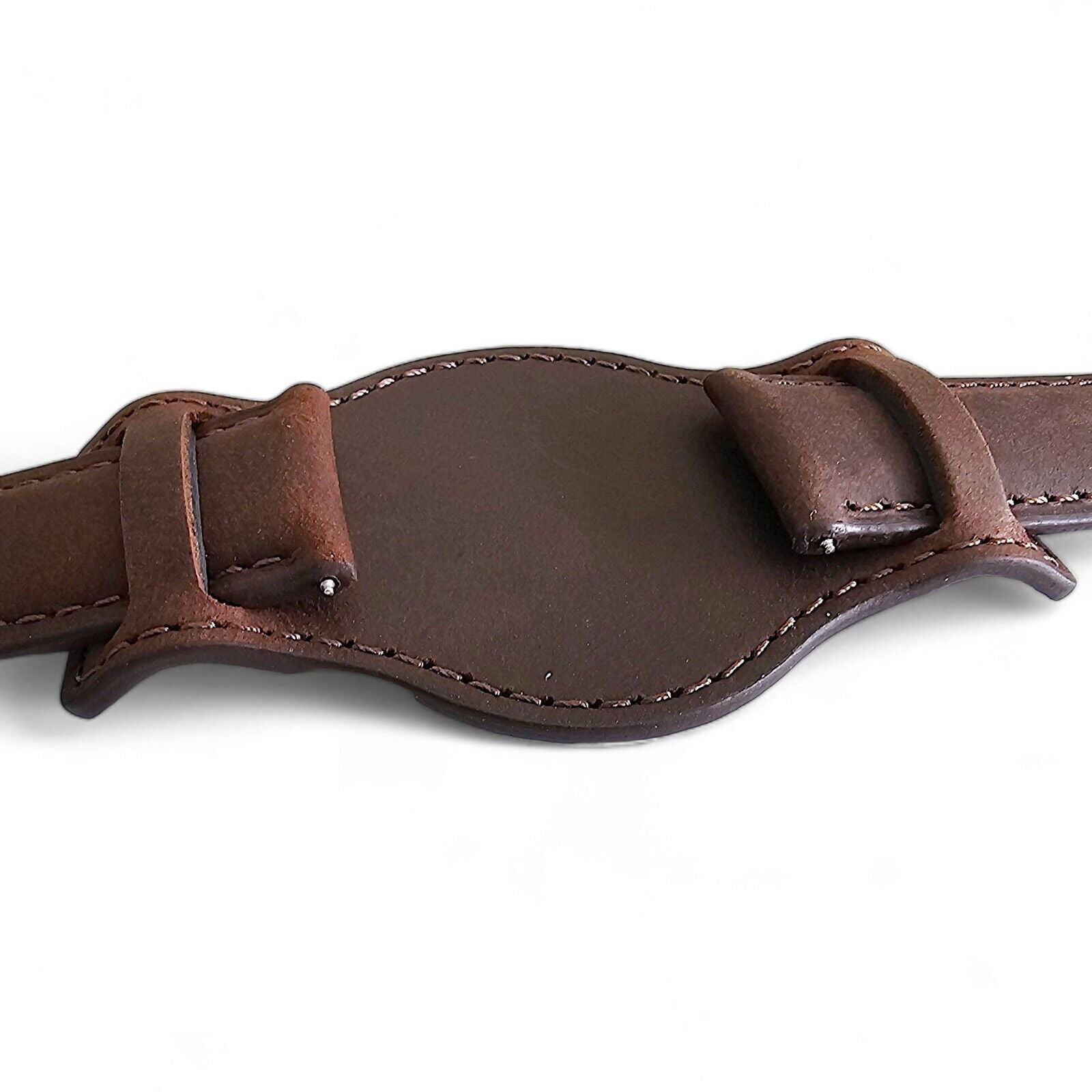 Leather Bund Watch Strap Handmade Military 20mm 22mm Chocolate Brown - Wrist Envy