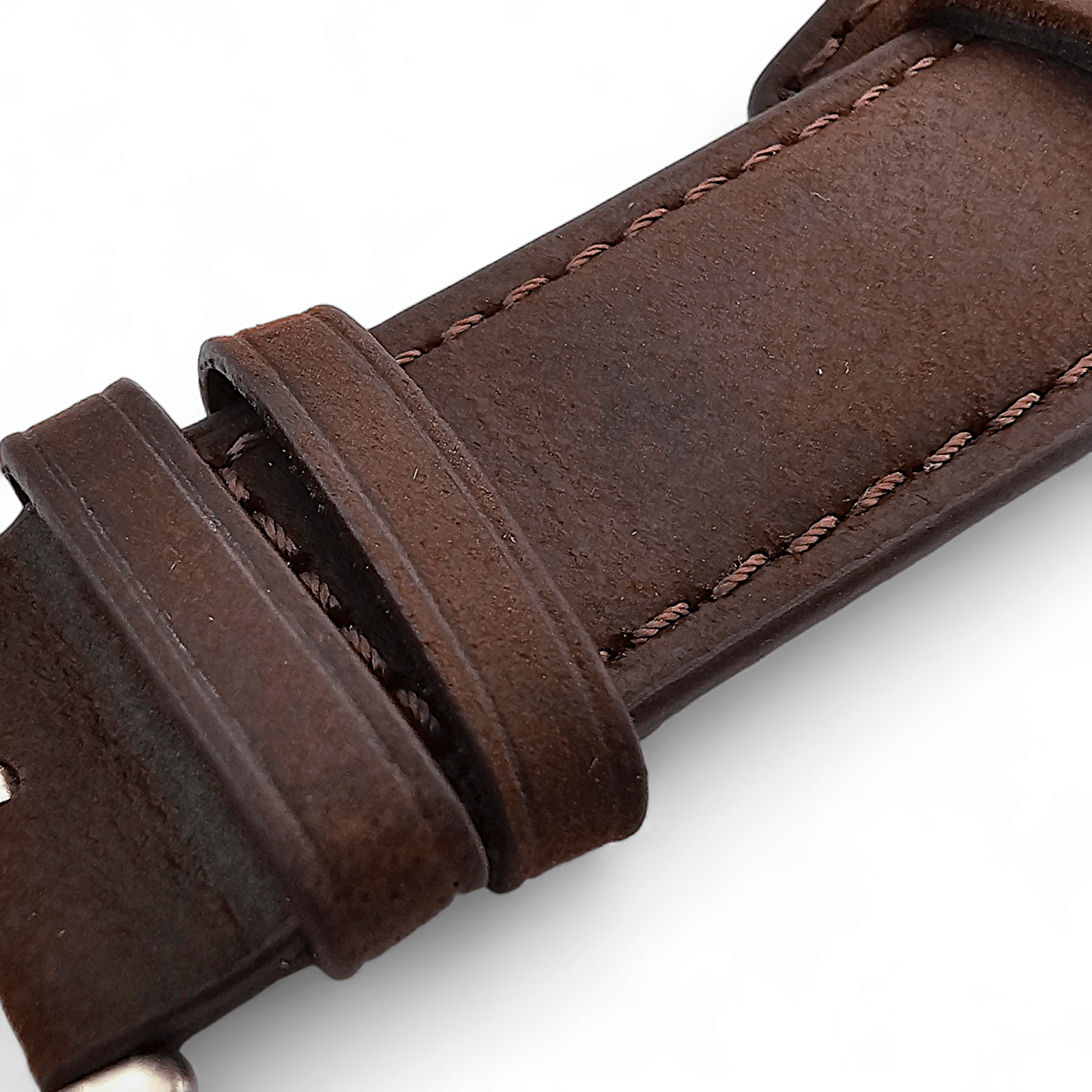 Leather Bund Watch Strap Handmade Military 20mm 22mm Chocolate Brown - Wrist Envy