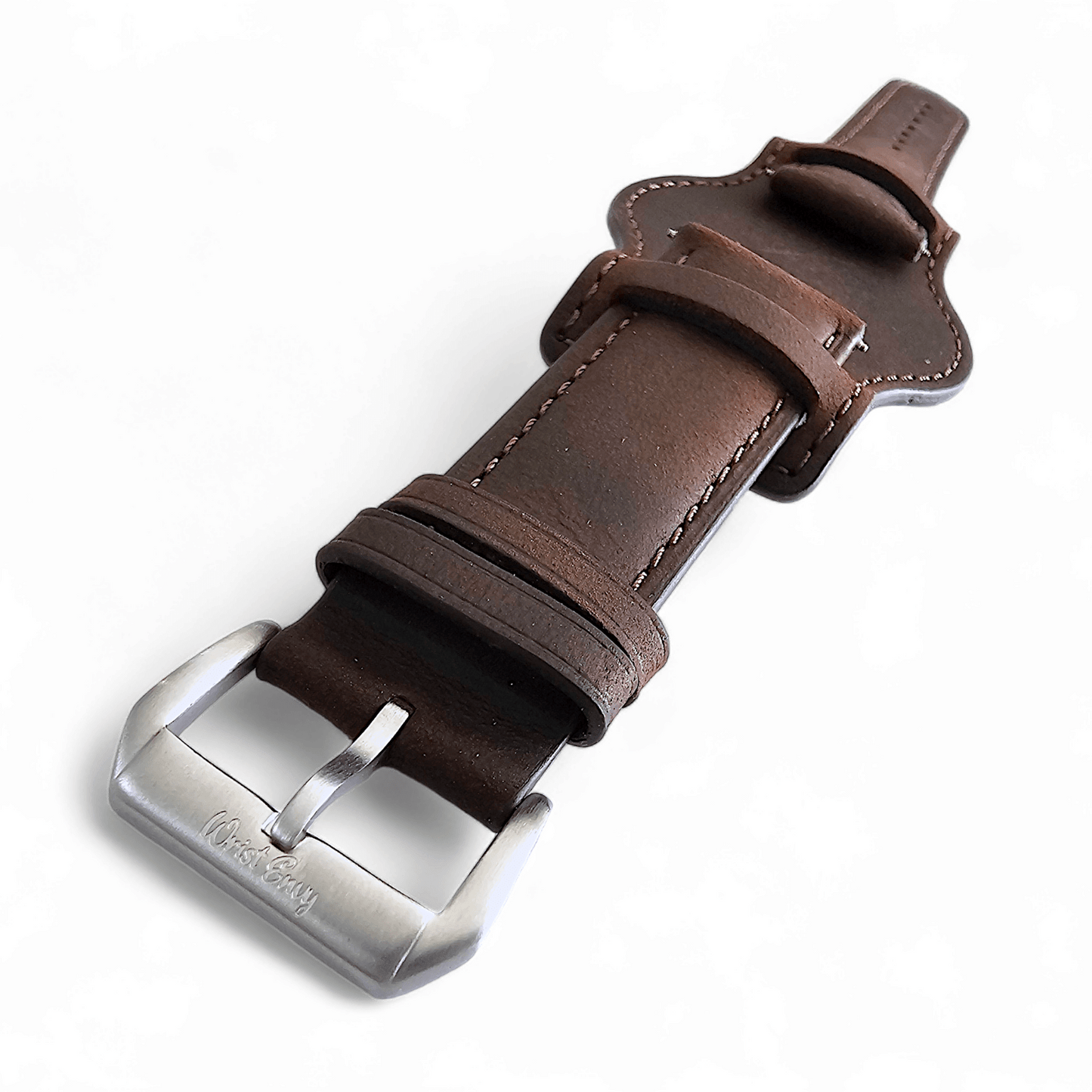 Leather Bund Watch Strap Handmade Military 20mm 22mm Chocolate Brown - Wrist Envy
